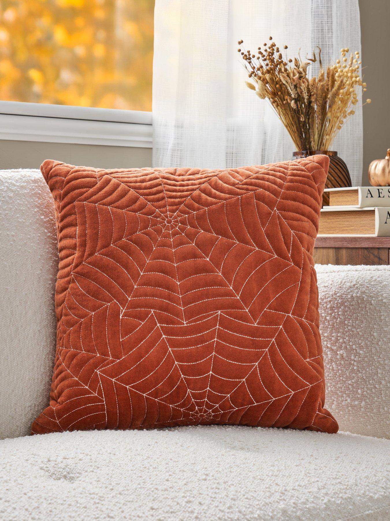 Very Home Velvet Spiderweb Cushion