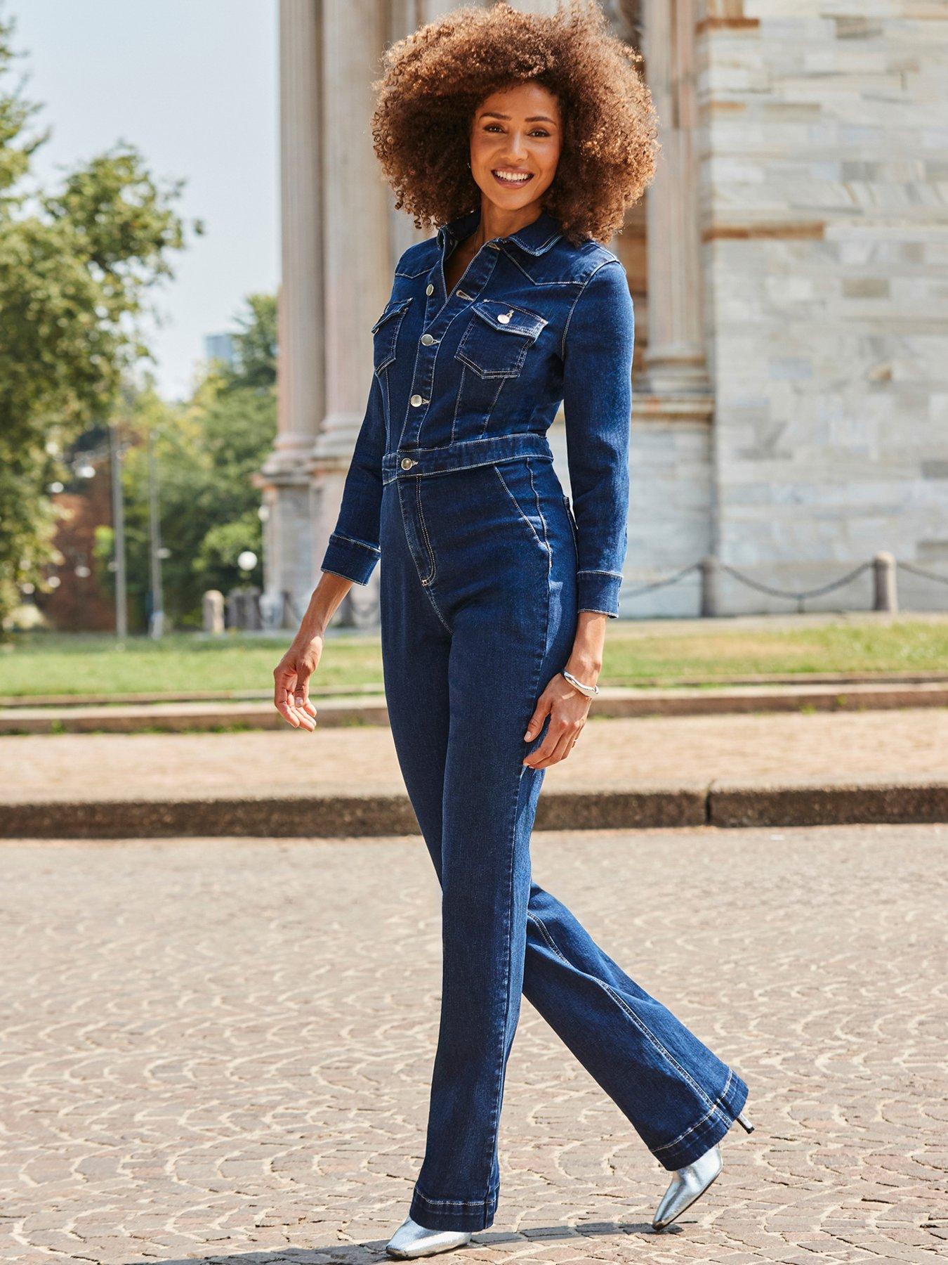 Western Bootcut Jumpsuit - Blue