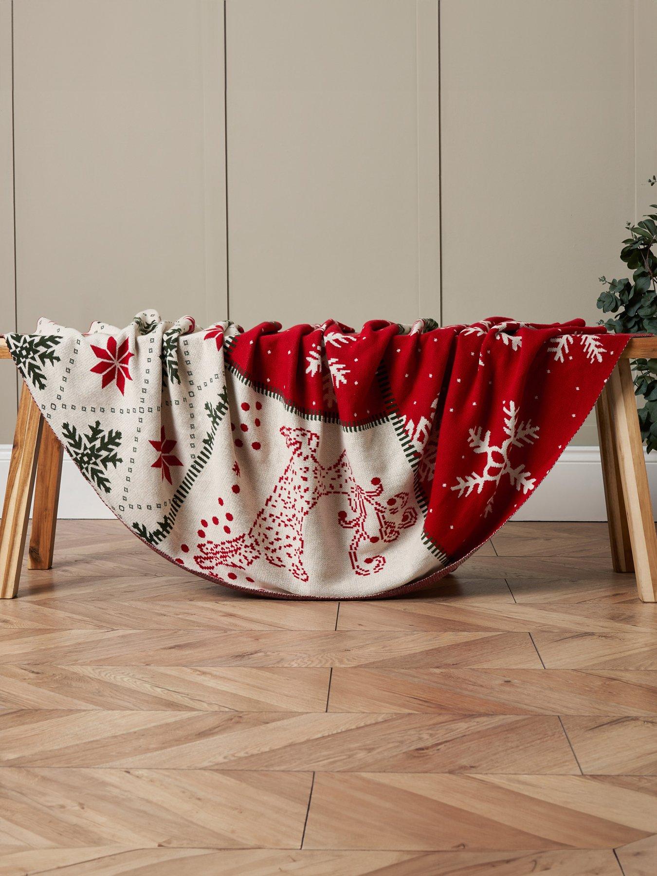 Product photograph of Very Home Christmas Patchwork Throw from very.co.uk