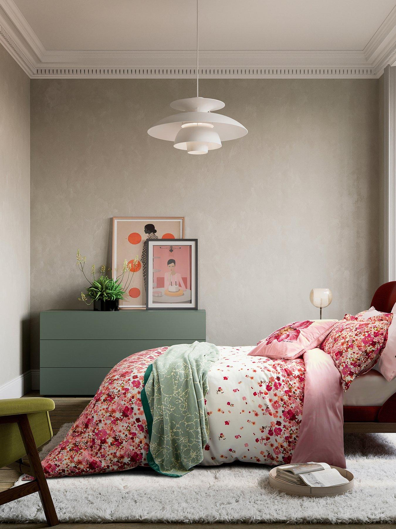 Product photograph of Ted Baker Pressed Flowers Multi 100 Cotton Sateen Duvet Set from very.co.uk
