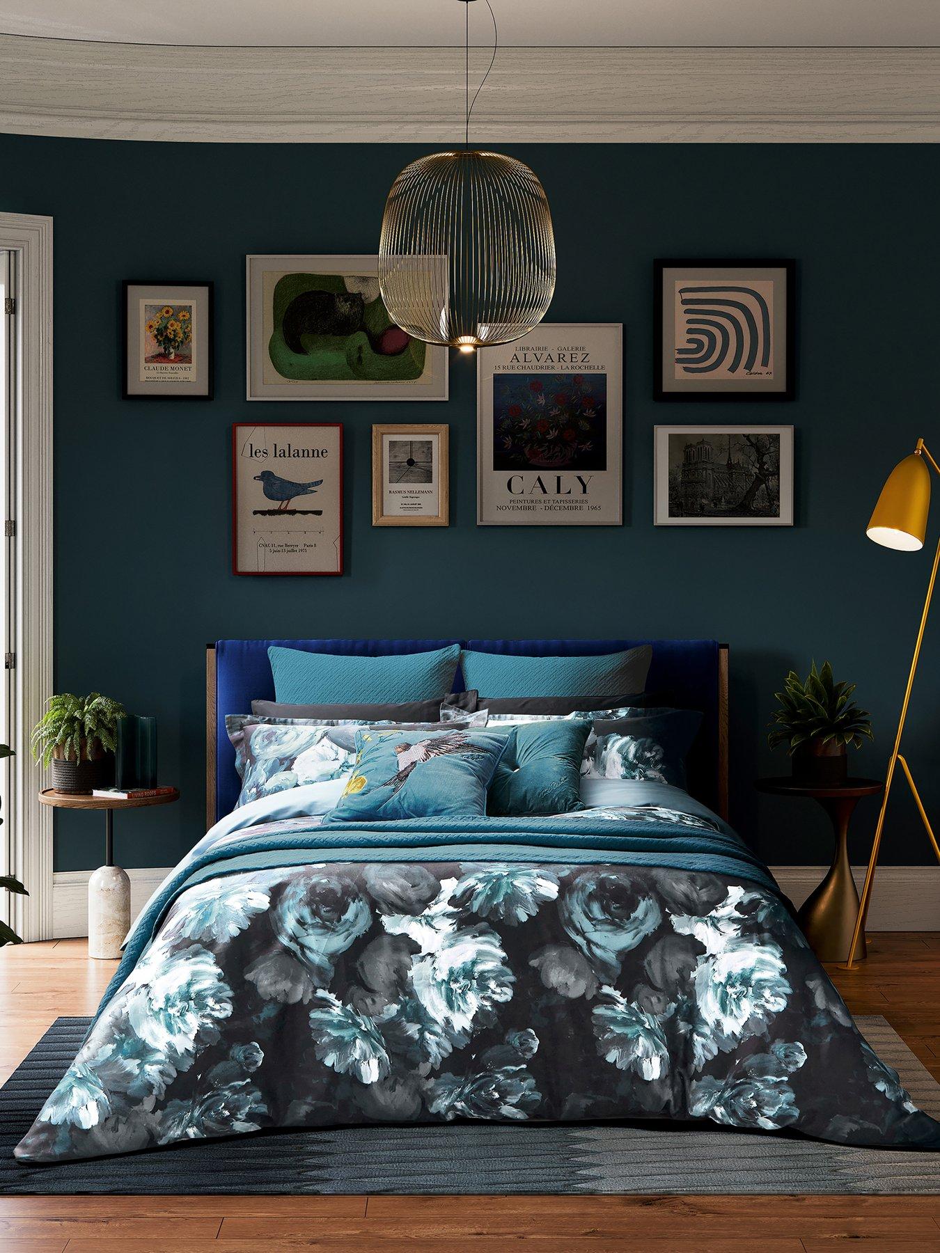 Product photograph of Ted Baker Painted Blooms Multi 100 Cotton Sateen Duvet Set from very.co.uk