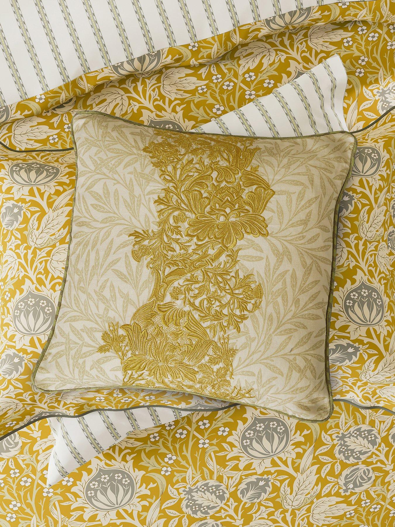 Product photograph of Morris Co Elmcote Cushion 45x45cm Sunflower from very.co.uk