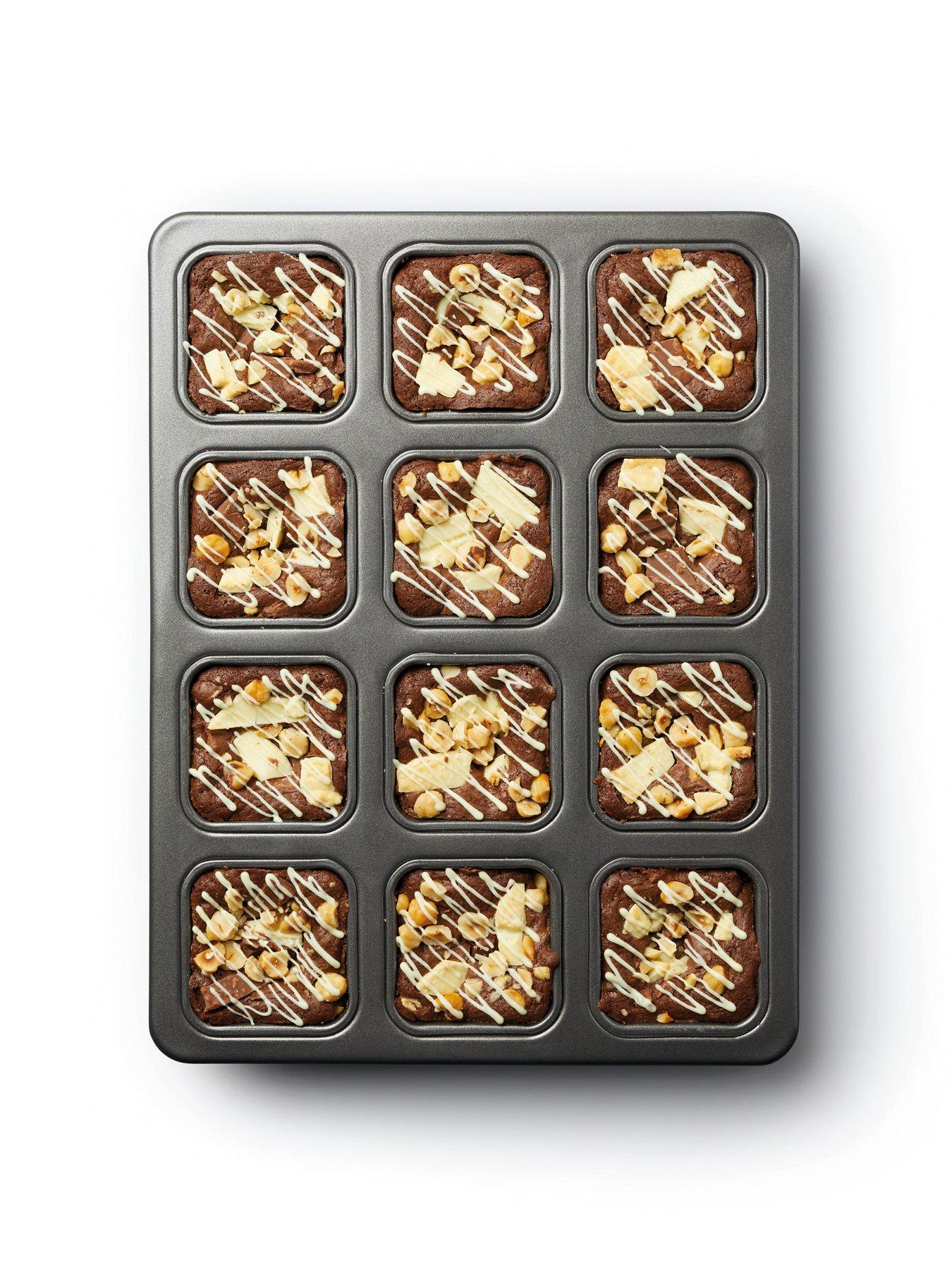 Product photograph of Masterclass Non-stick 12 Hole Brownie Pan from very.co.uk