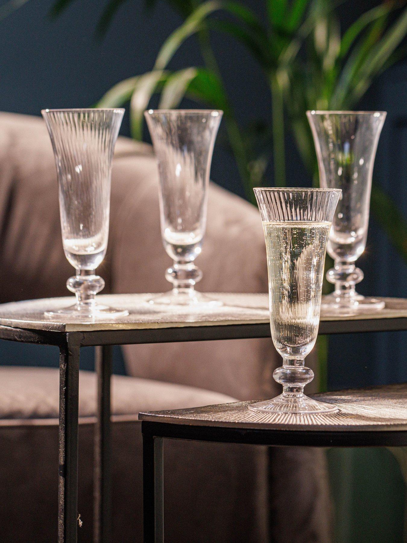 Product photograph of Mikasa Salerno Crystal Champagne Flute Glasses Ndash Set Of 4 from very.co.uk