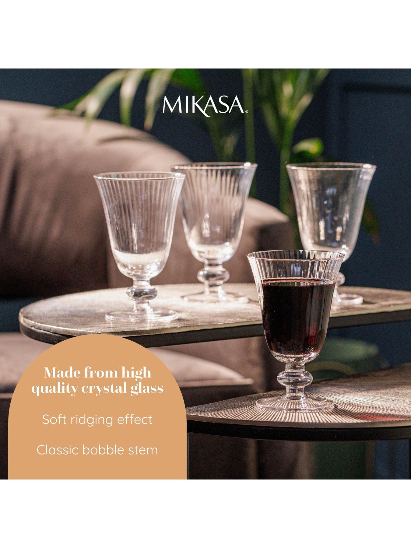 Image 3 of 6 of Mikasa Salerno Set of 4 Short-Stemmed Crystal White Wine Glasses