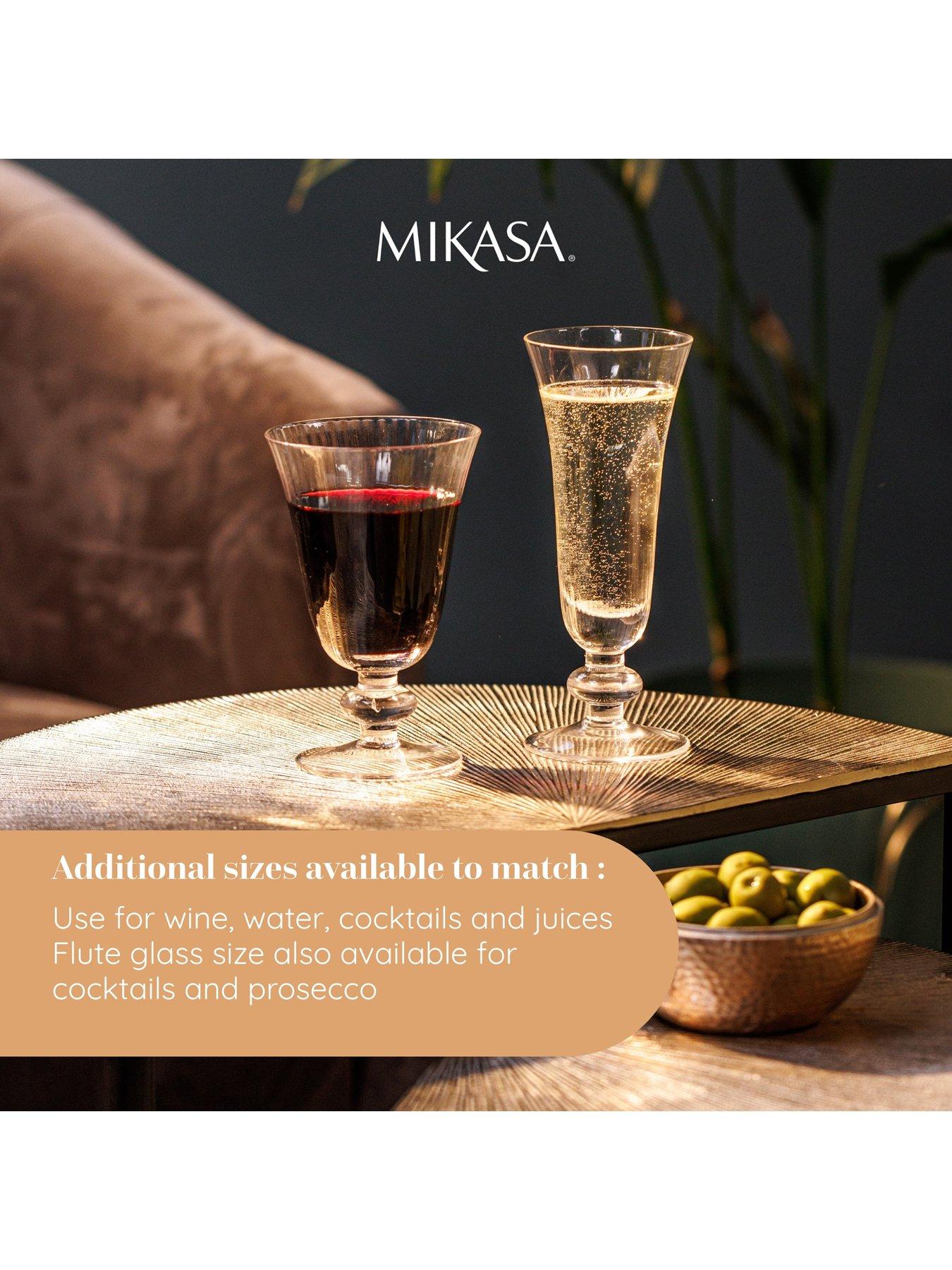 Image 5 of 6 of Mikasa Salerno Set of 4 Short-Stemmed Crystal White Wine Glasses