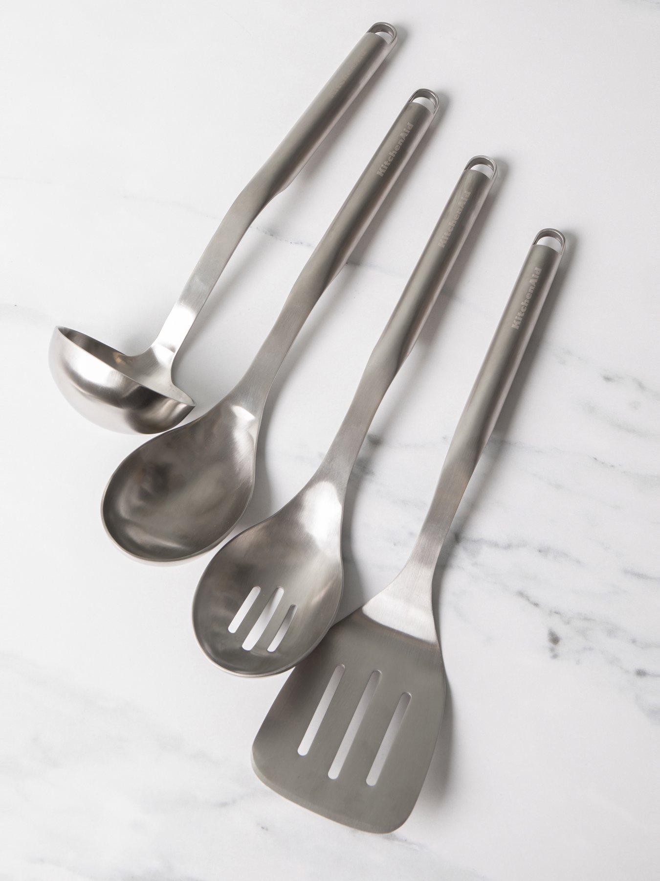 Product photograph of Kitchenaid 4 Piece Premium Stainless Steel Utensil Set from very.co.uk