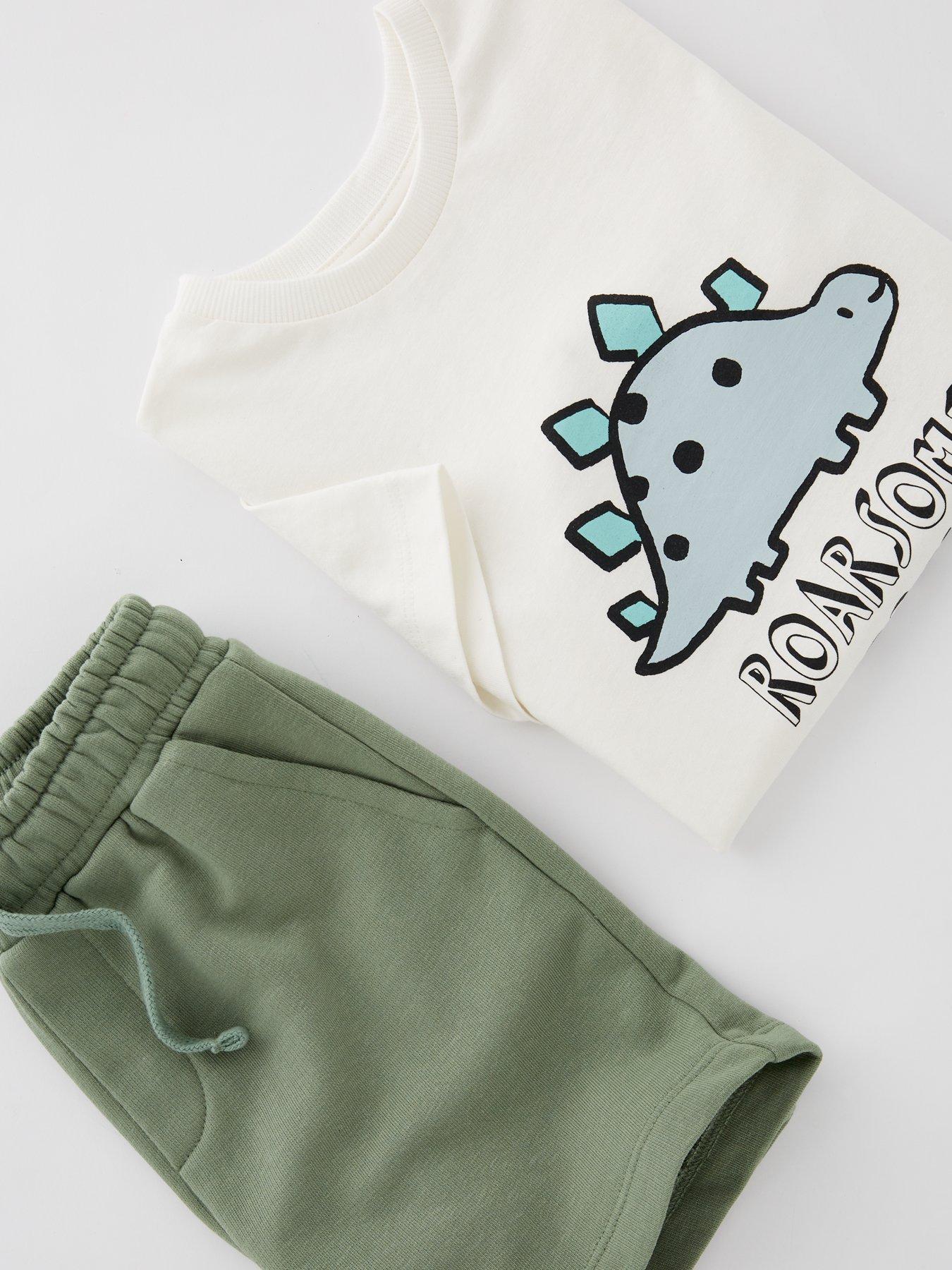 Image 4 of 4 of Everyday Boys Dinosaur Print Short Sleeve T-Shirt and Short Set - Multi
