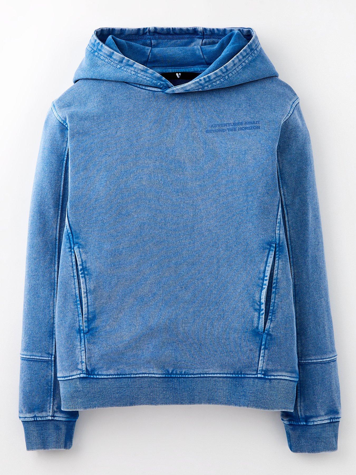 undefined Boys Acid Wash Hoodie - Blue