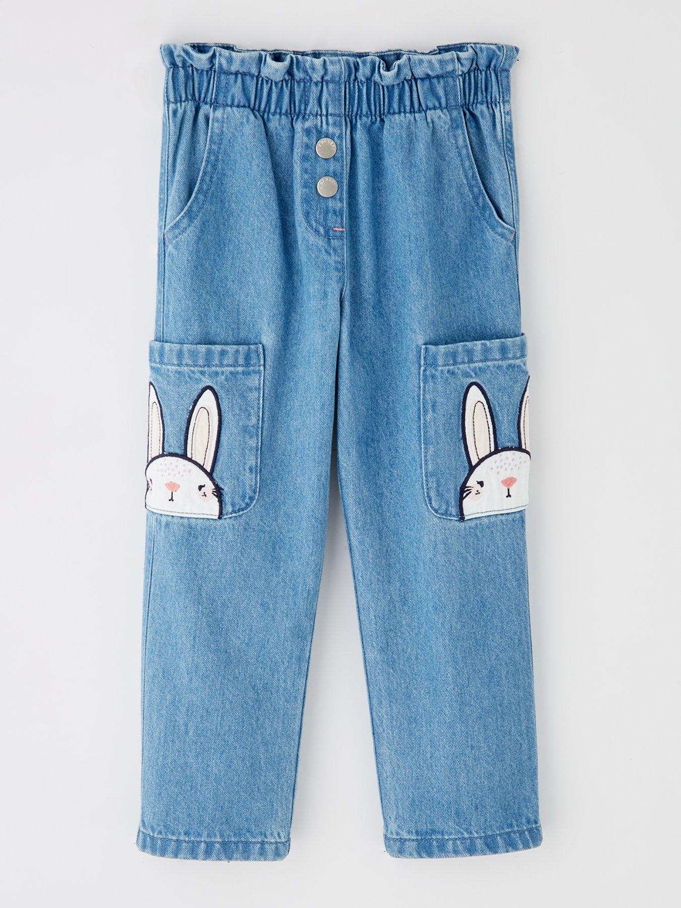 undefined Girls Bunny Button Jean - Blue