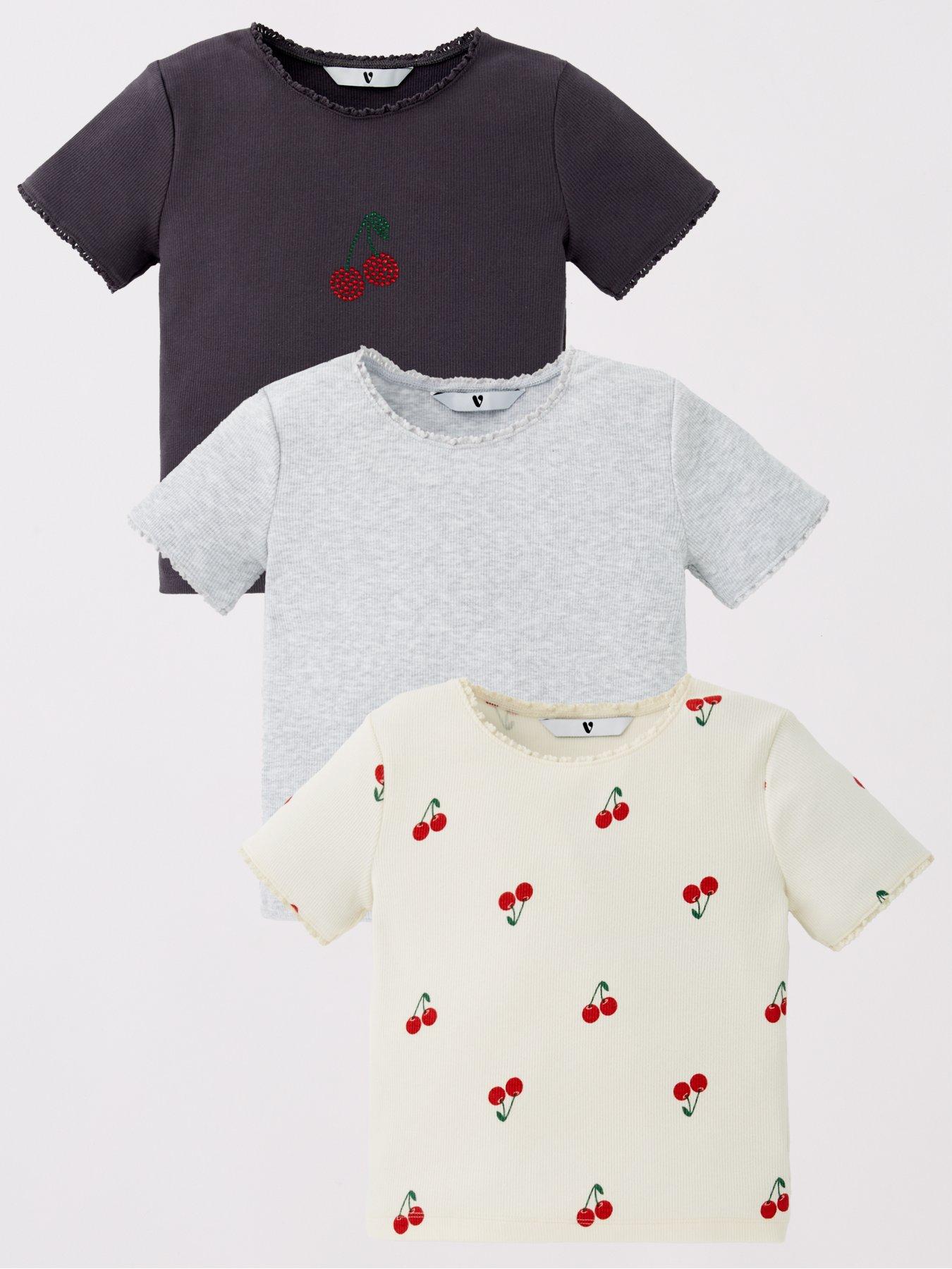 undefined Girls 3 Pack Cherry T-shirts