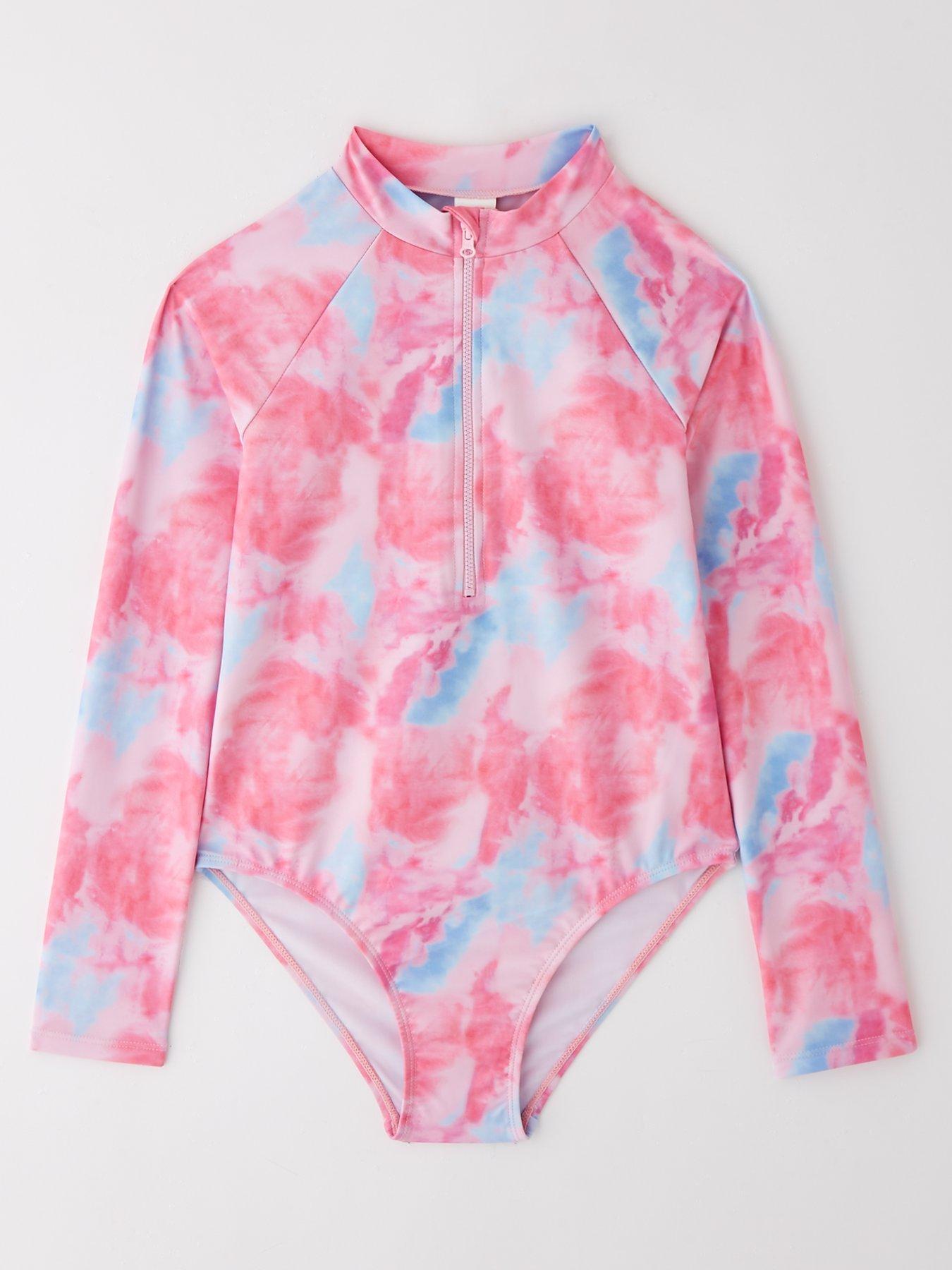 Image 1 of 4 of V by Very Girls Tie Dye Sunsafe Swimming Costume- Multi