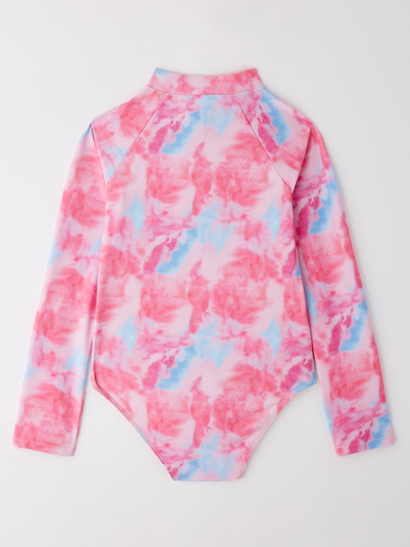 Image 2 of 4 of V by Very Girls Tie Dye Sunsafe Swimming Costume- Multi