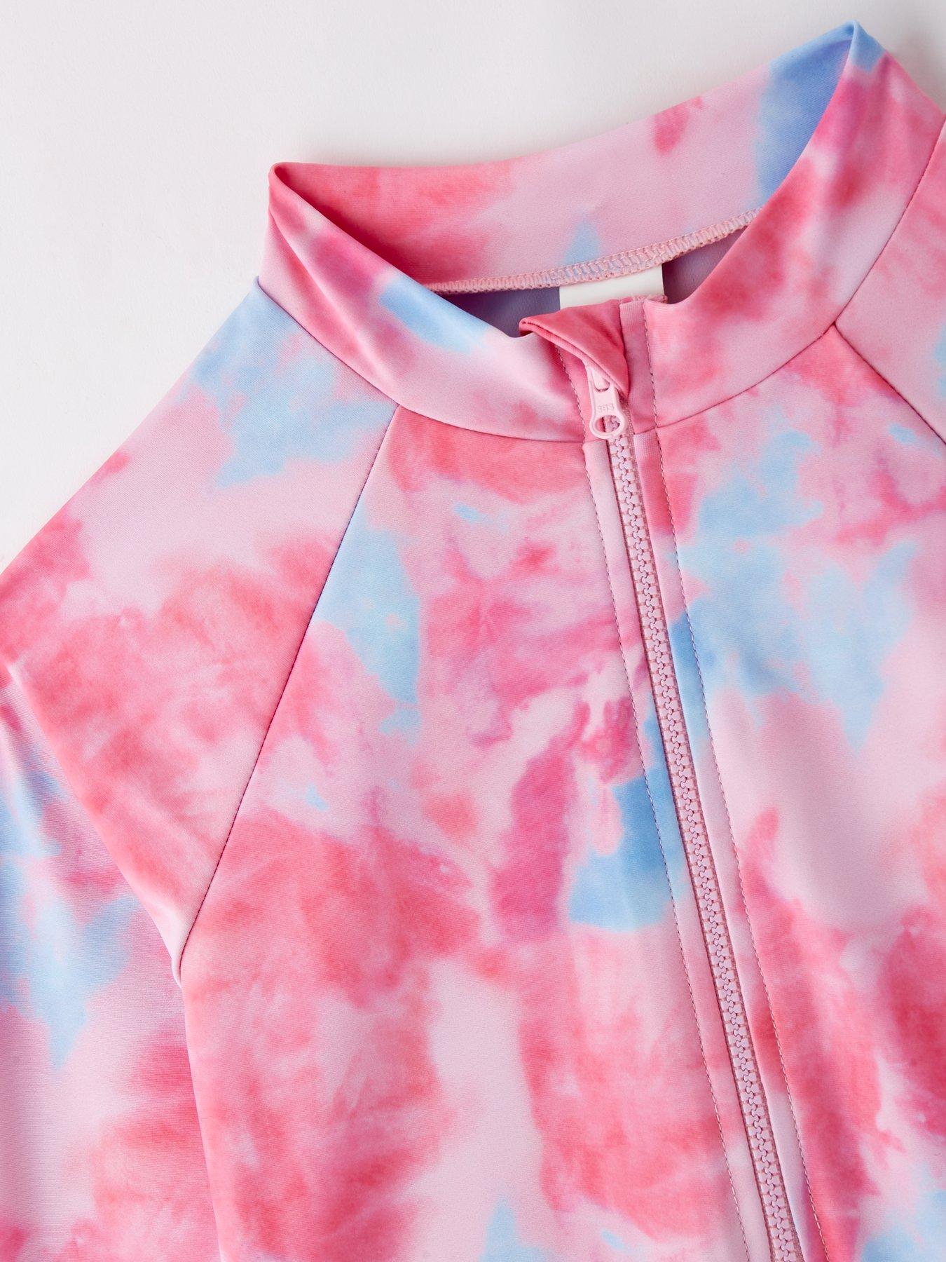 Image 3 of 4 of V by Very Girls Tie Dye Sunsafe Swimming Costume- Multi