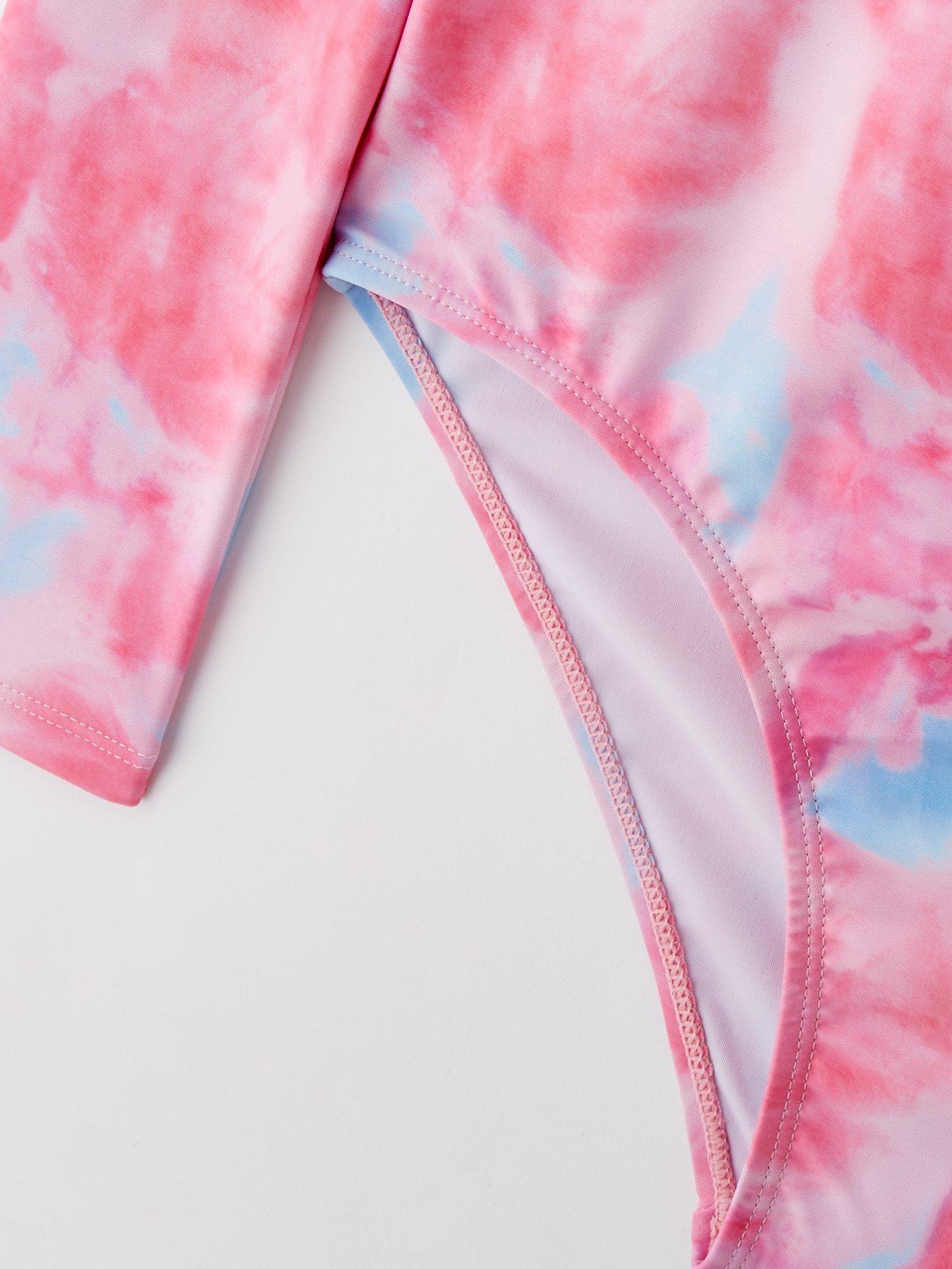 Image 4 of 4 of V by Very Girls Tie Dye Sunsafe Swimming Costume- Multi