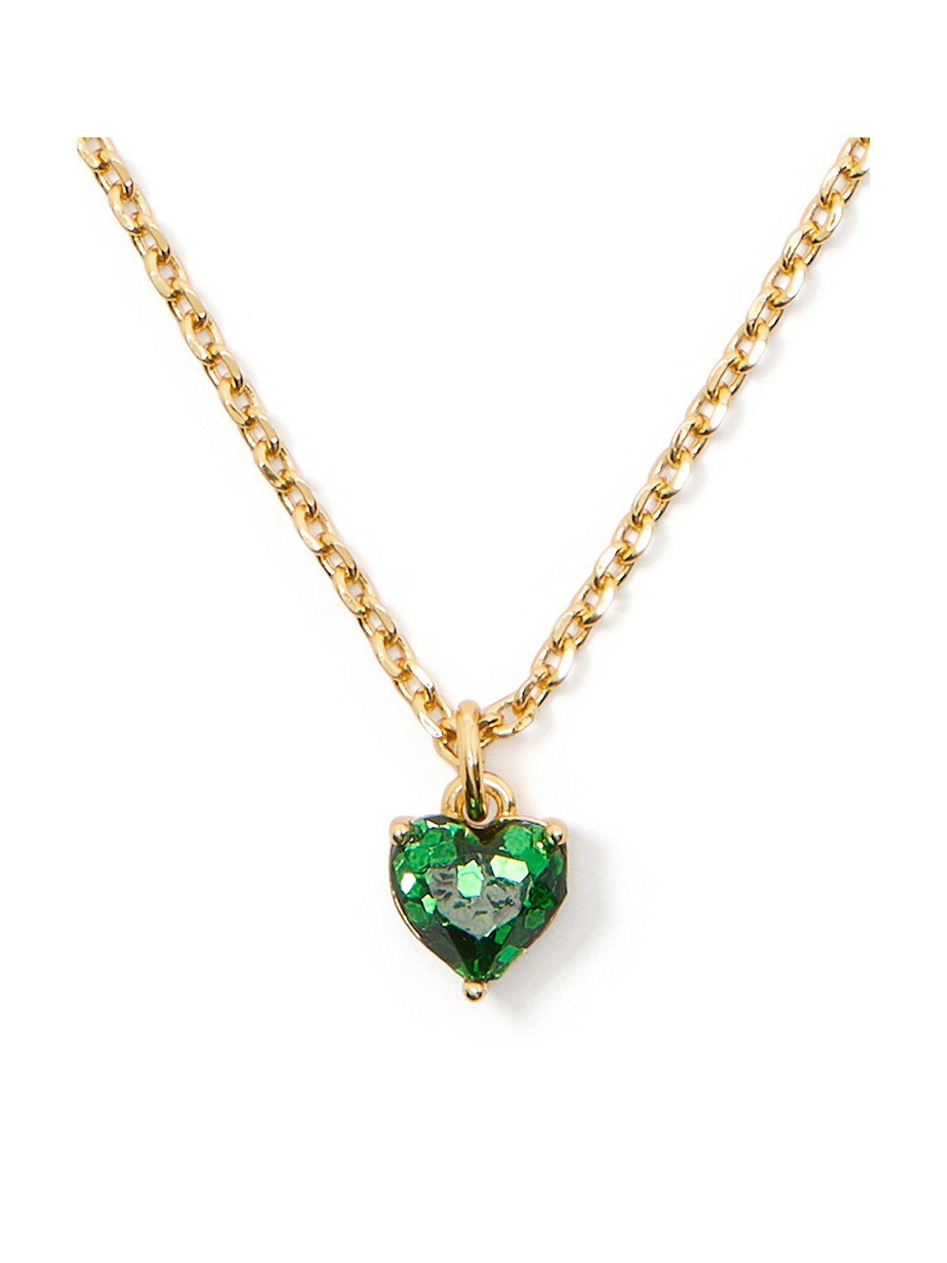 Product photograph of Kate Spade New York My Love Mini Pendant Bracelet - Green Gold from very.co.uk