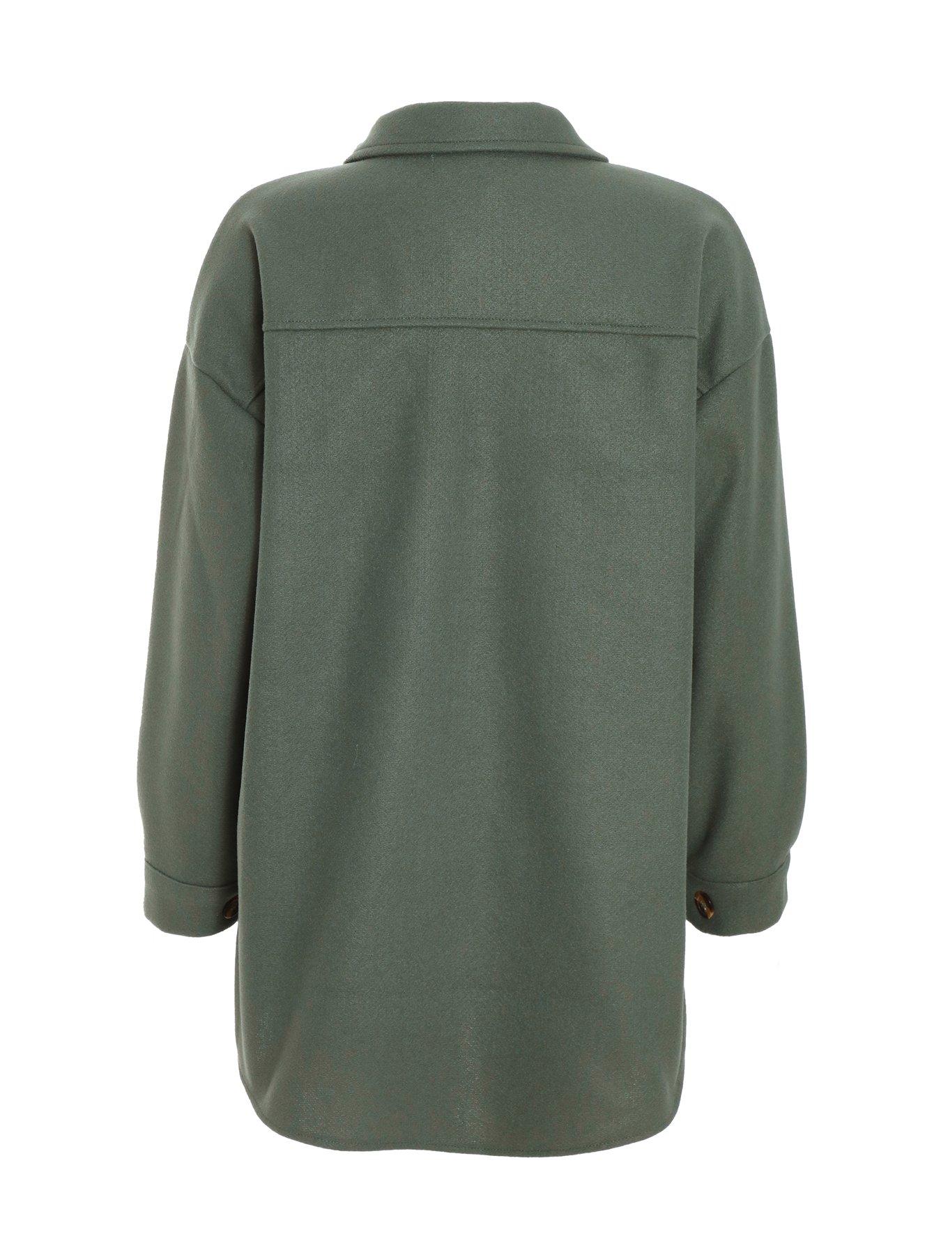 Image 5 of 6 of Quiz Khaki Button Front Shacket
