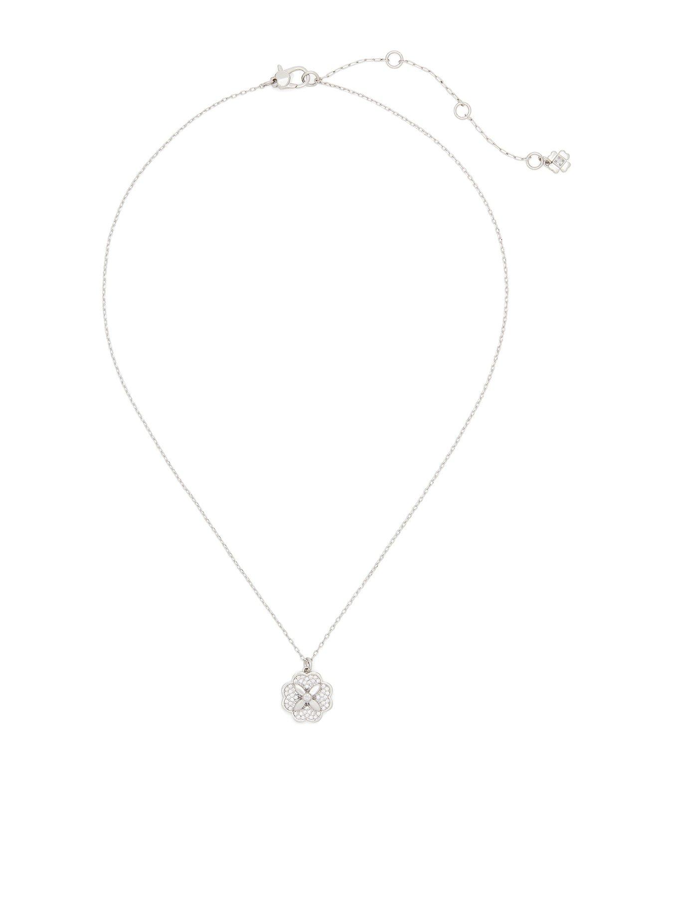 Product photograph of Kate Spade New York Heritage Bloom Pendant - Silver from very.co.uk