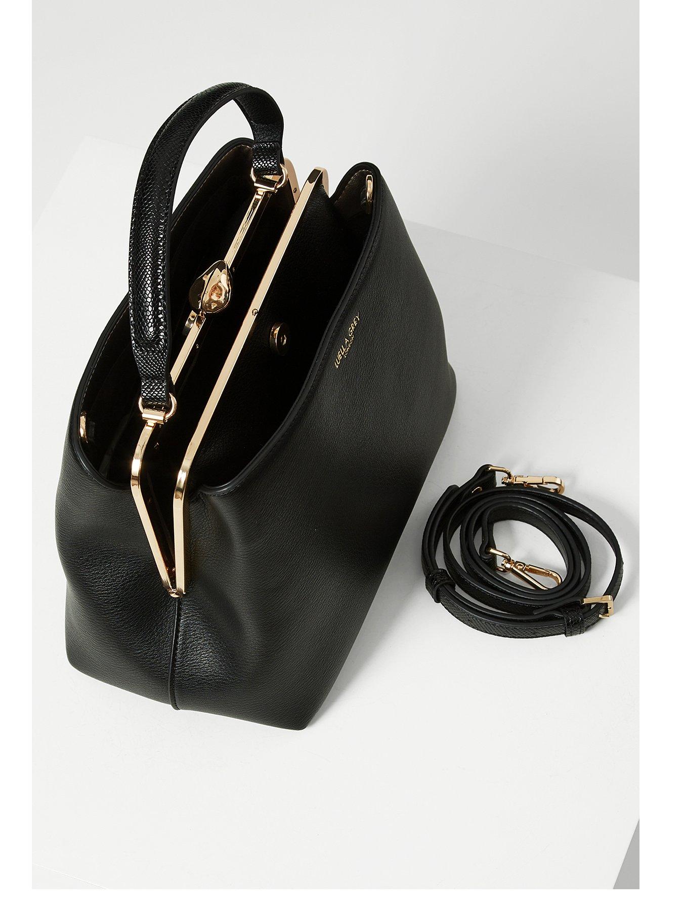 Louisa Black Framed Crossbody Tote
