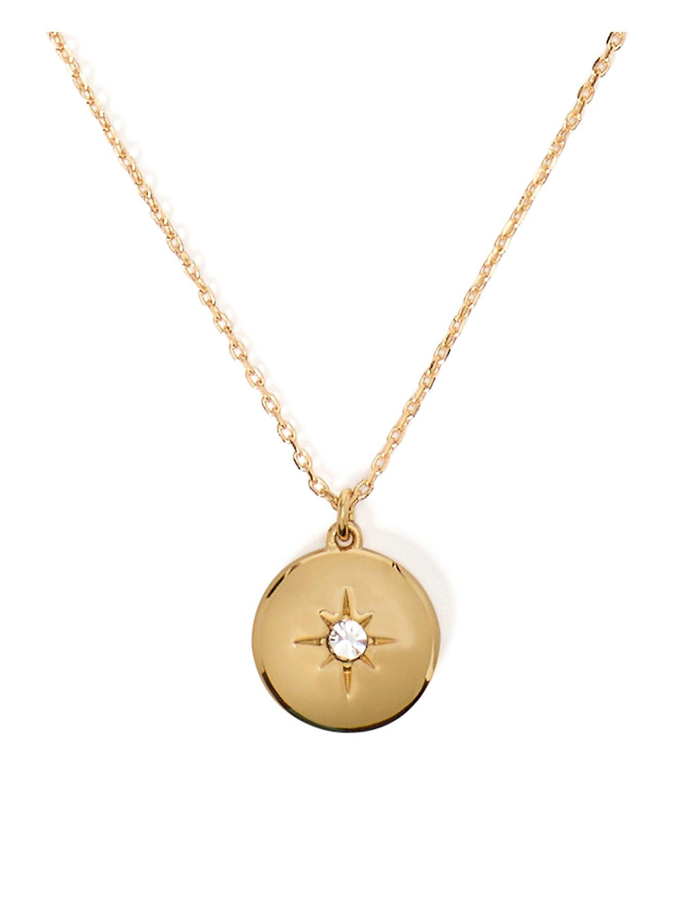 Product photograph of Kate Spade New York Colour Theory Honesty Medallion Necklace - Clear from very.co.uk