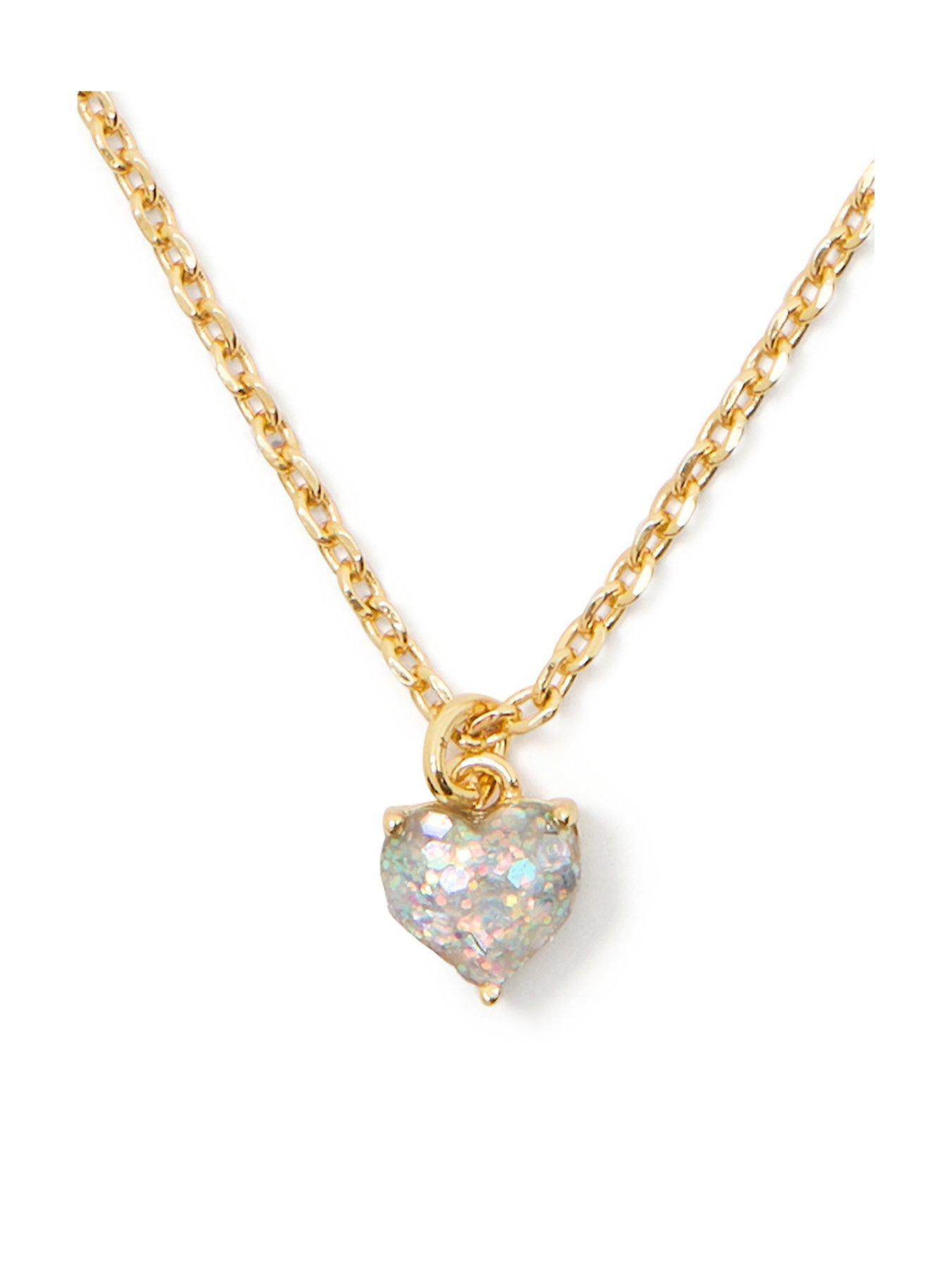 Product photograph of Kate Spade New York My Love Mini Pendant Necklace - Opal Glitter from very.co.uk