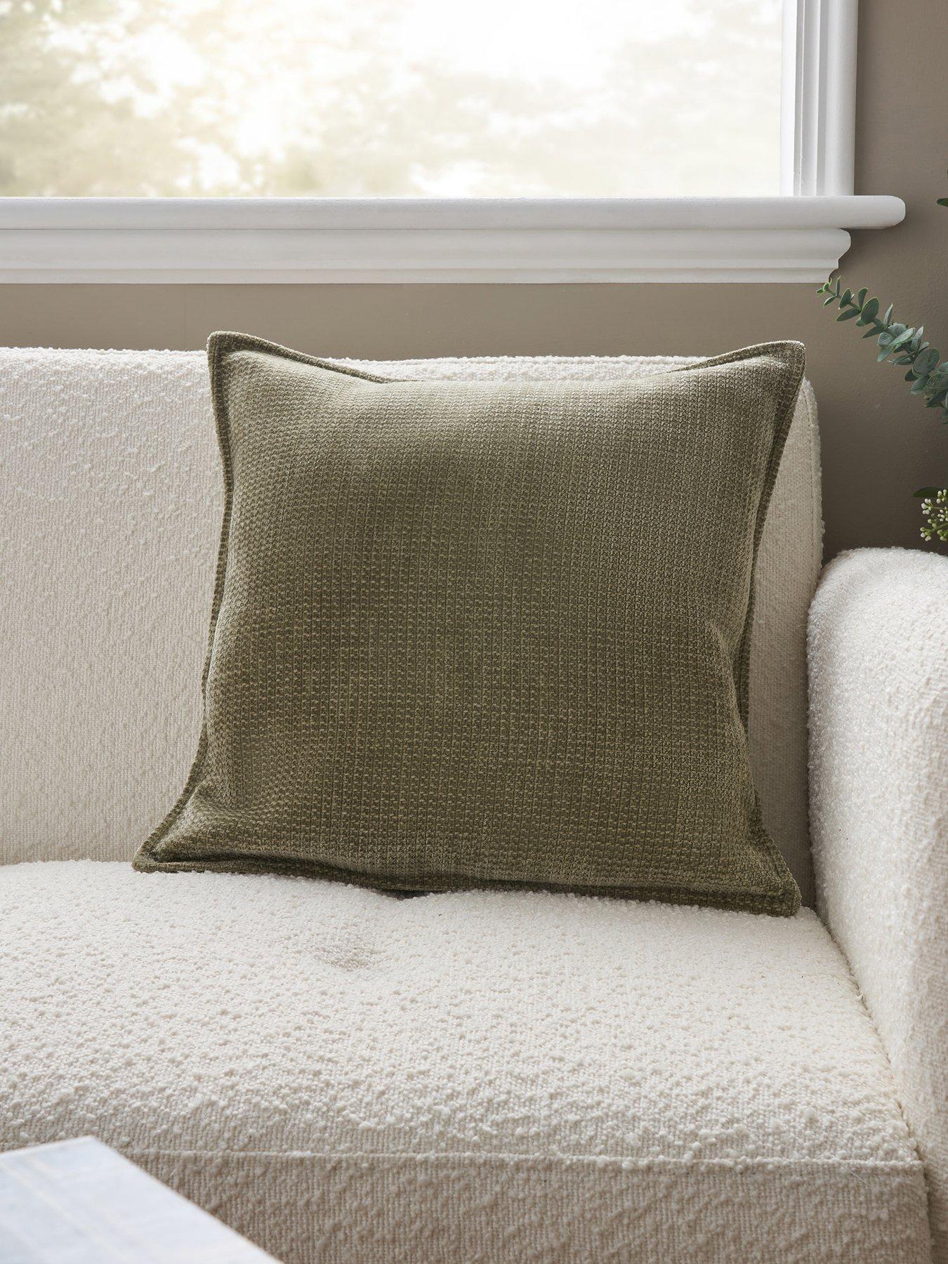 Product photograph of Very Home Textured Chenille Cushion from very.co.uk