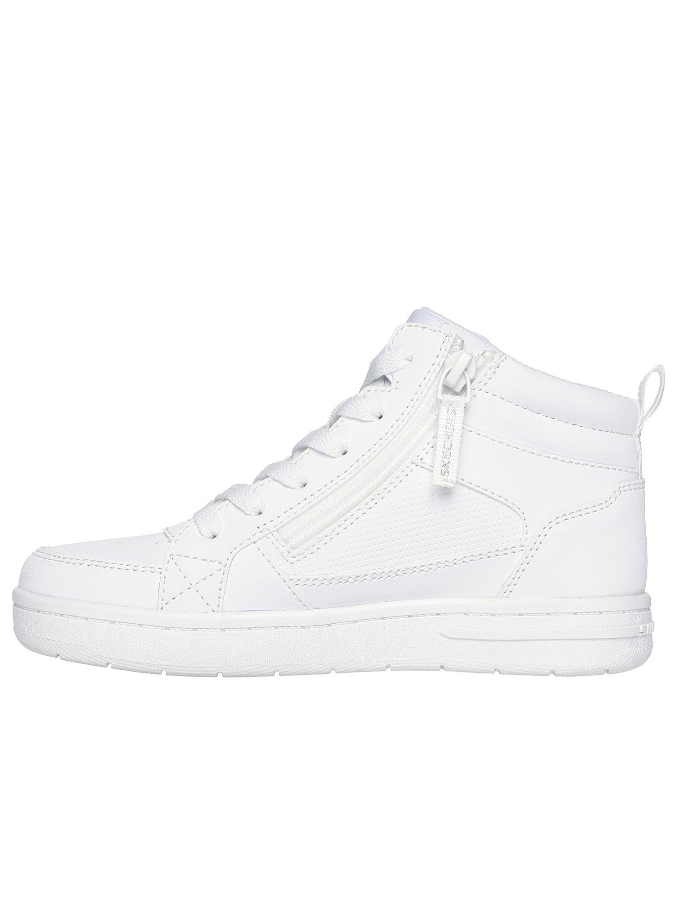 Lace Up Fleece Lined High Top Trainer White