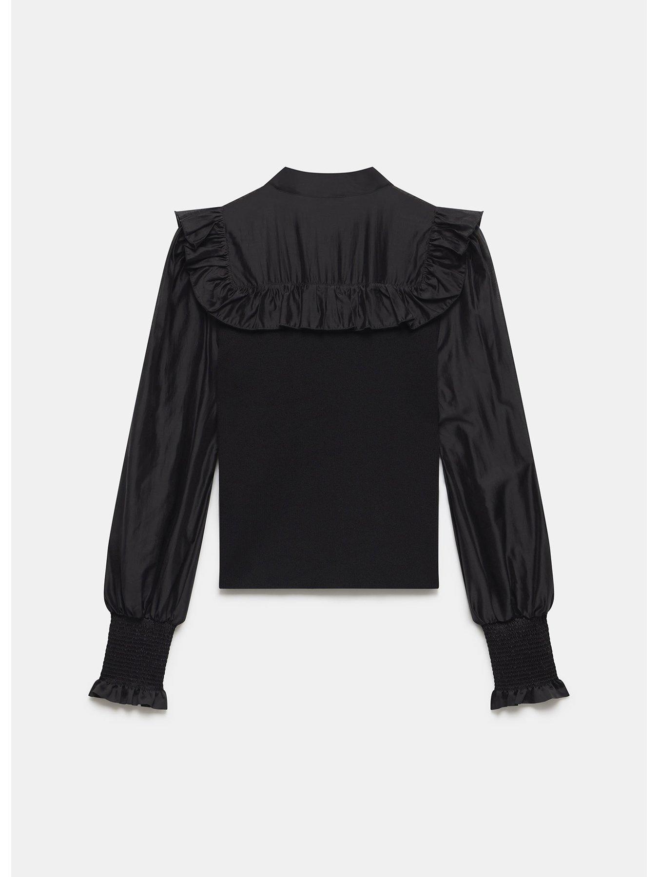 Beaded Decor Bow Knit Top