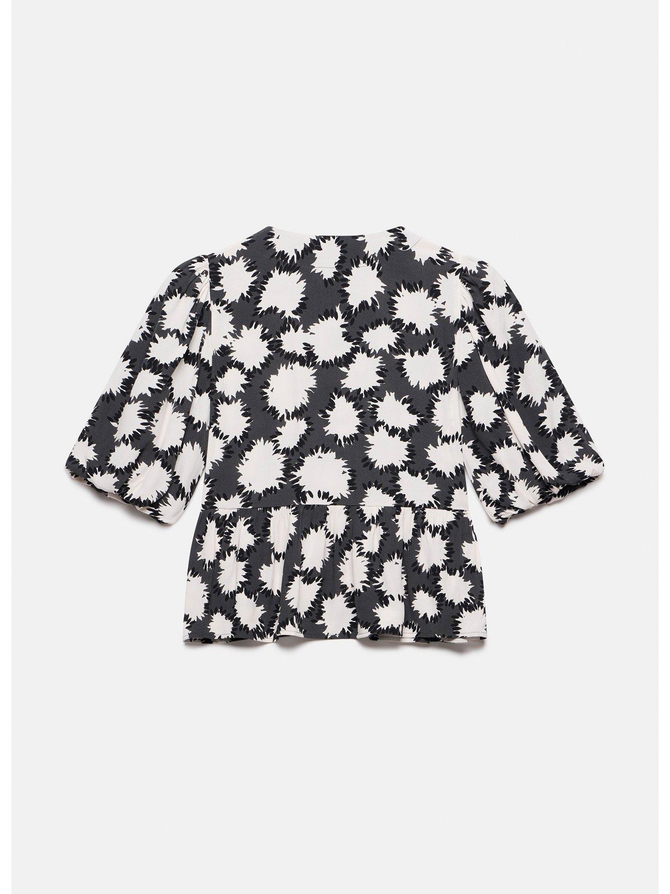 Image 5 of 5 of Mint Velvet Charcoal Abstract Print Top
