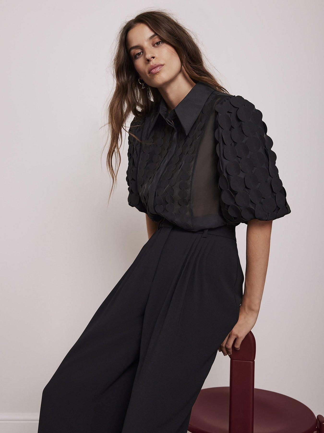 Organza blouse black clearance