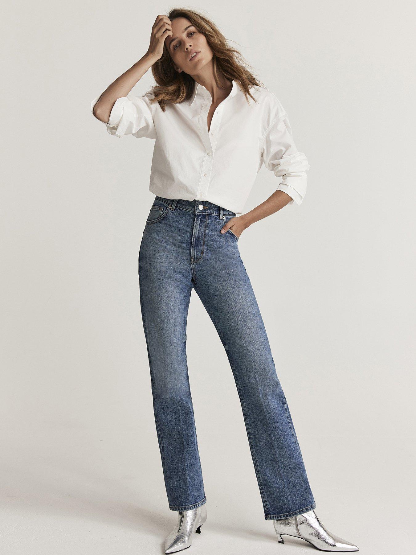 undefined Midi Indigo Straight Jean - Blue