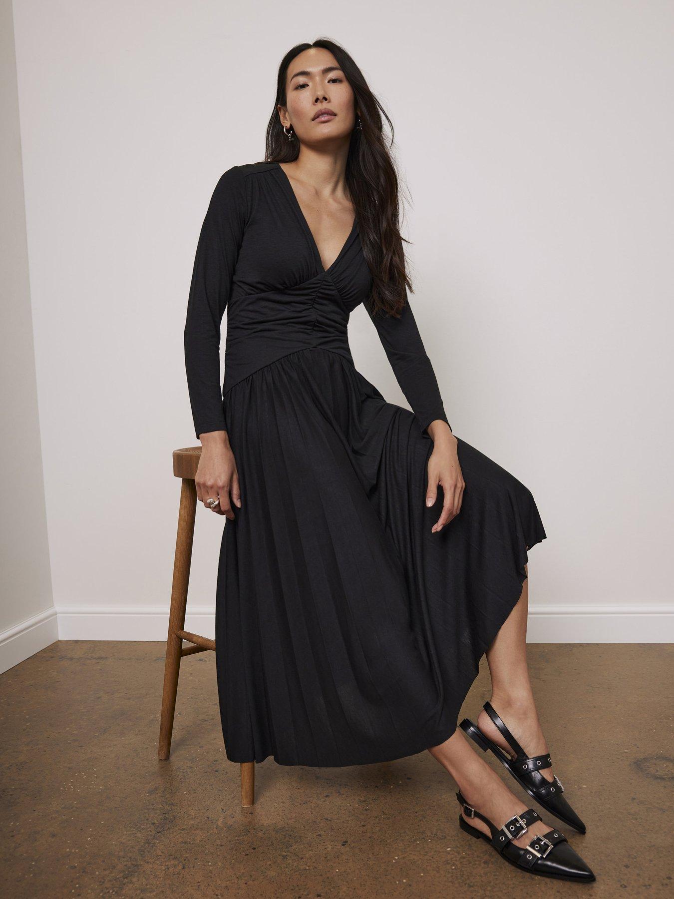 Mint Velvet Draped Jersey Maxi Dress Black Very