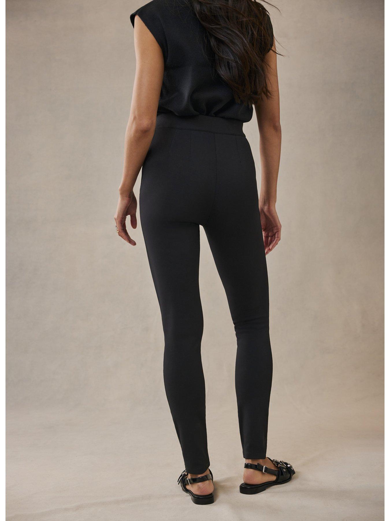 Image 2 of 6 of Mint Velvet Seam Detail Tregging - Black