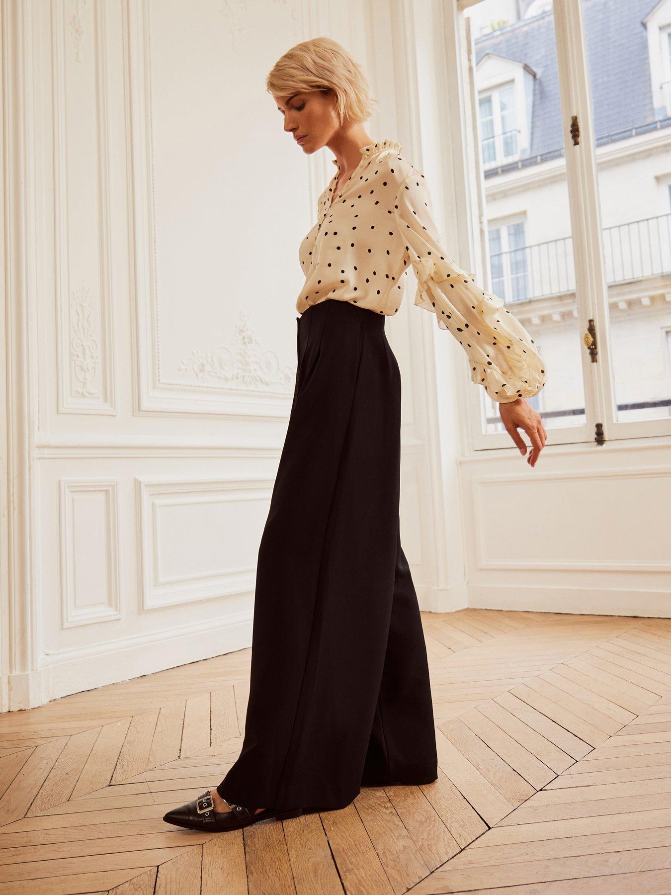 Mint Velvet Wide Leg Trousers Black Very
