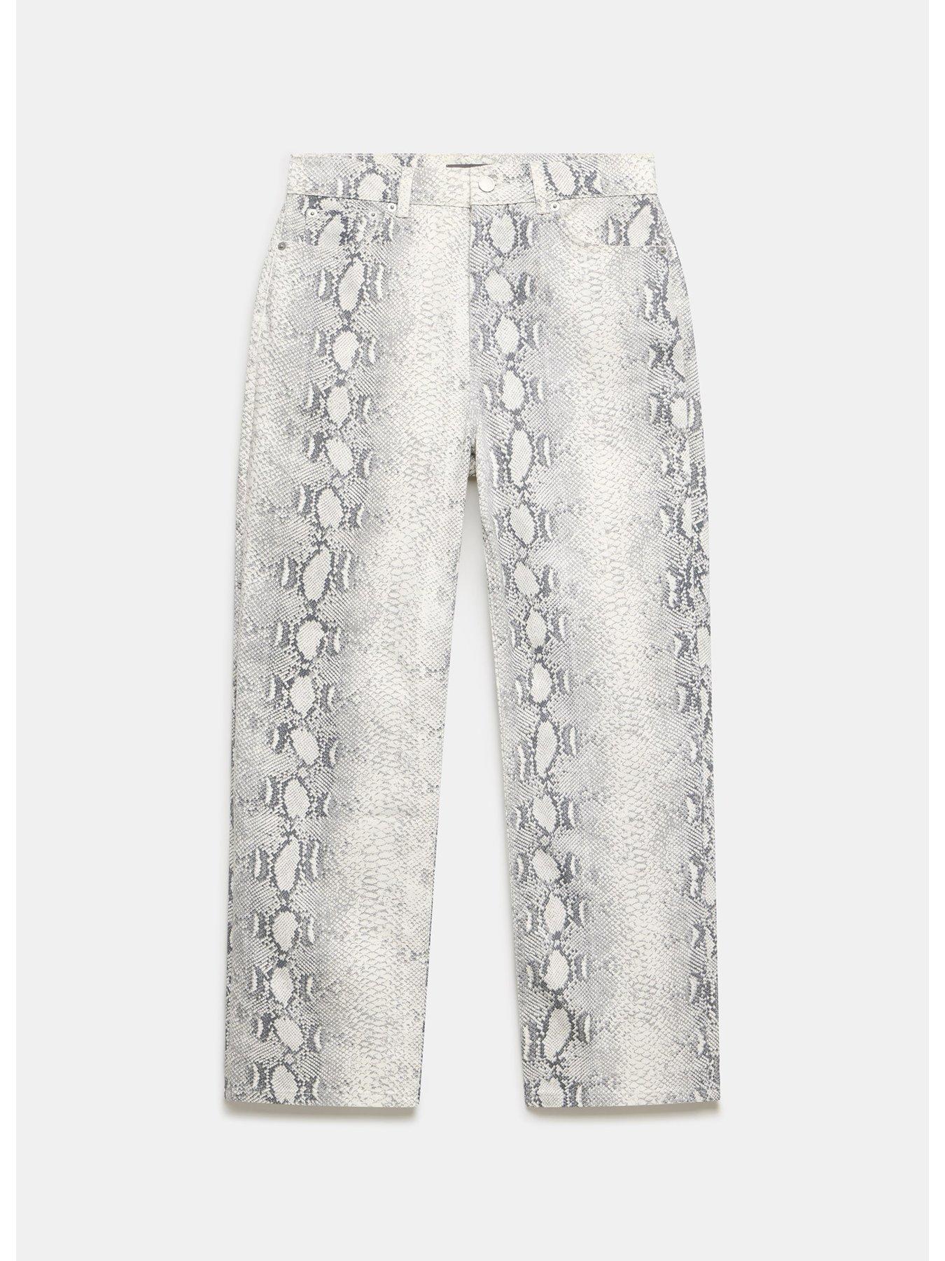 Image 5 of 6 of Mint Velvet Snake Print Slim Jean - Natural