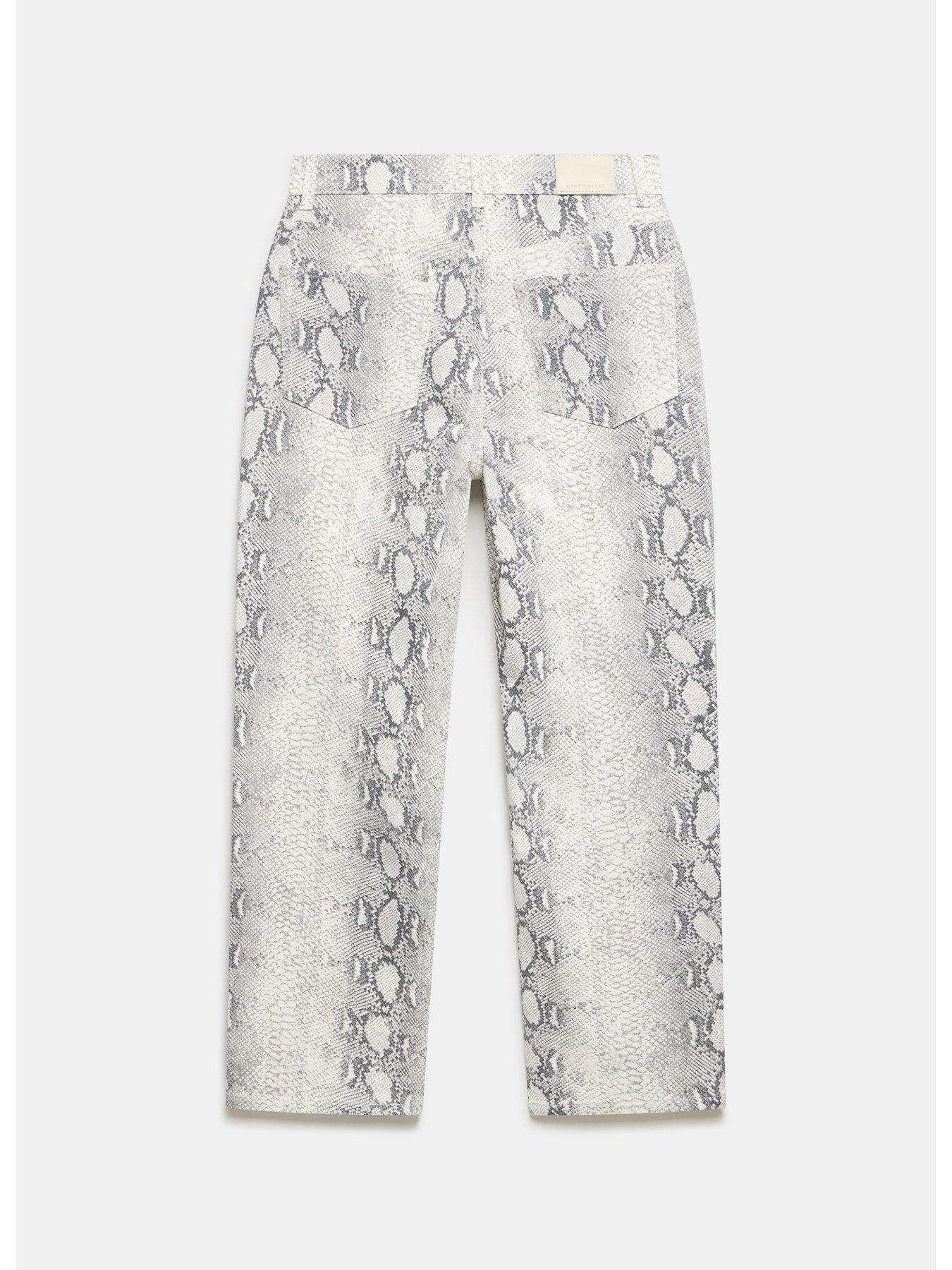 Mint Velvet Snake Print Slim Jean Natural Very