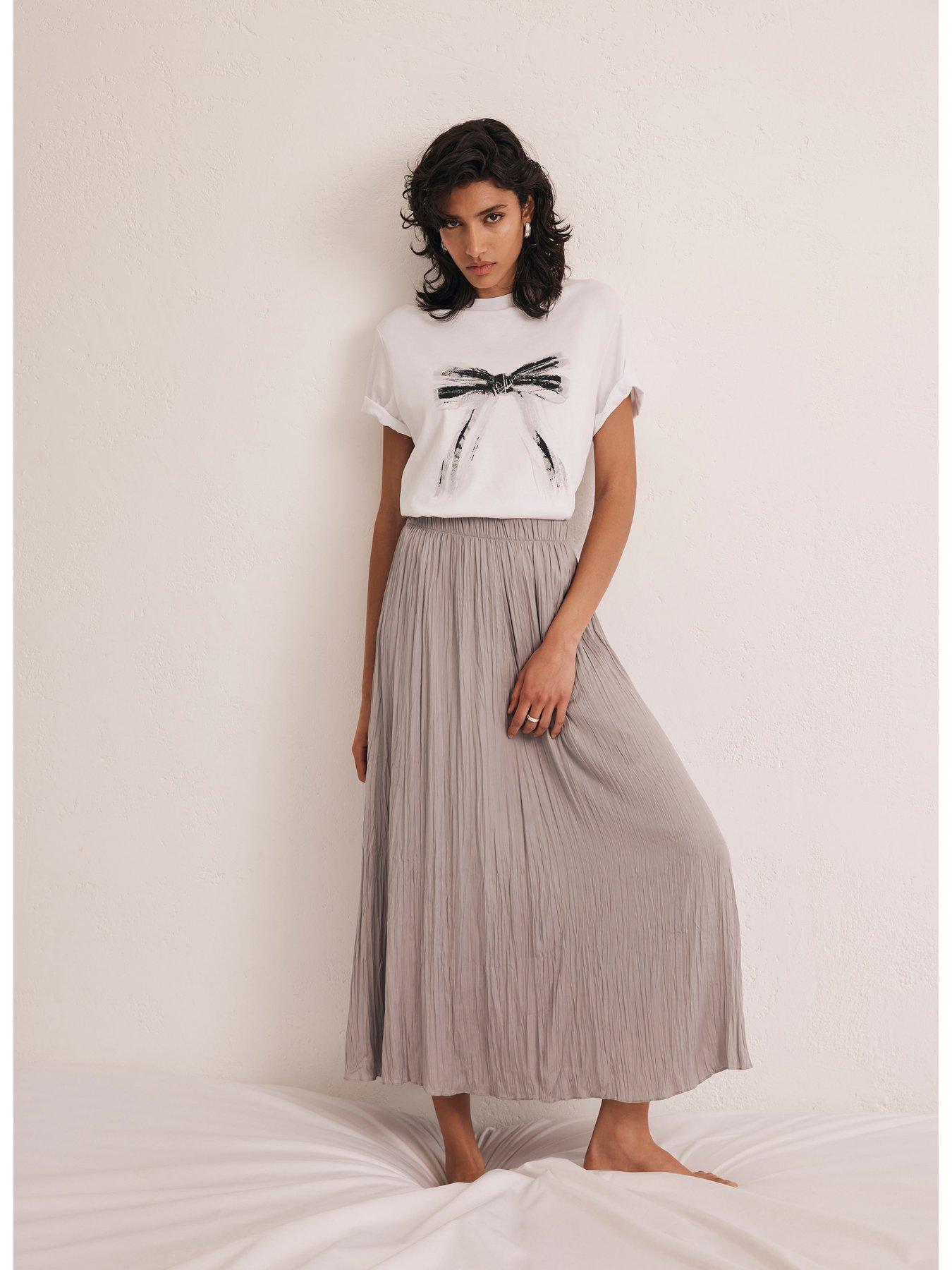 Mint Velvet White Bow Motif T-Shirt | Very.co.uk