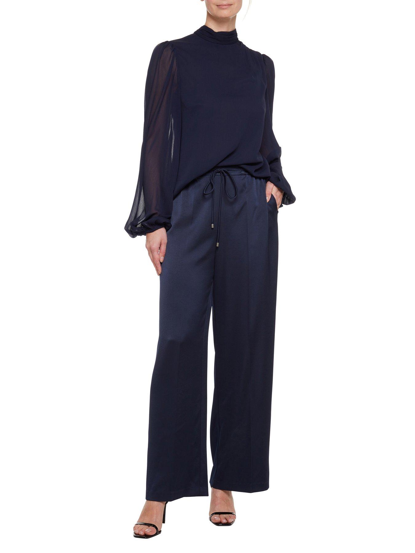 Umaibo Satin Wide Leg Jogger Navy