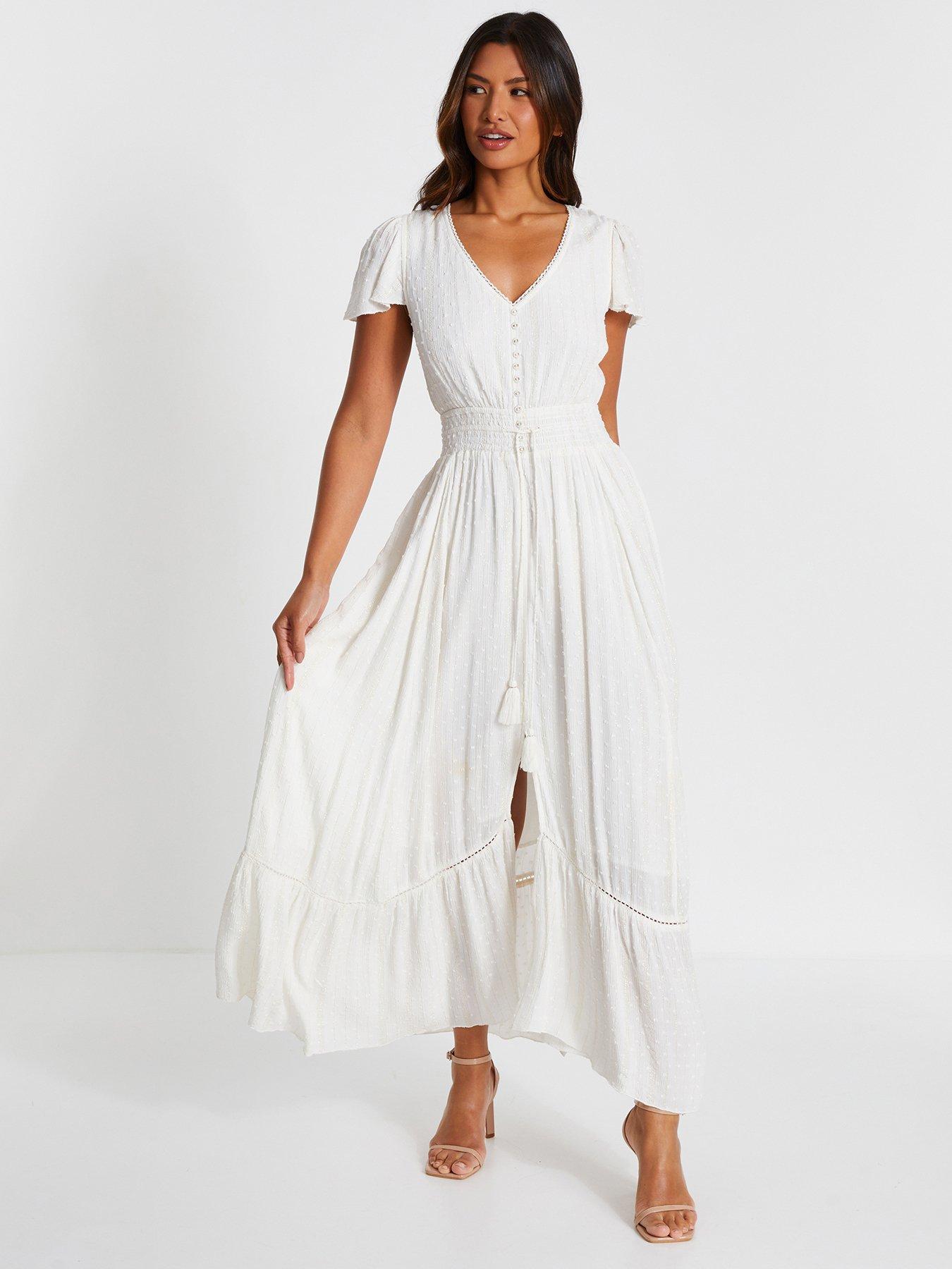 quiz white lace dress Crochet White Lace Dress for Sunset Holidays