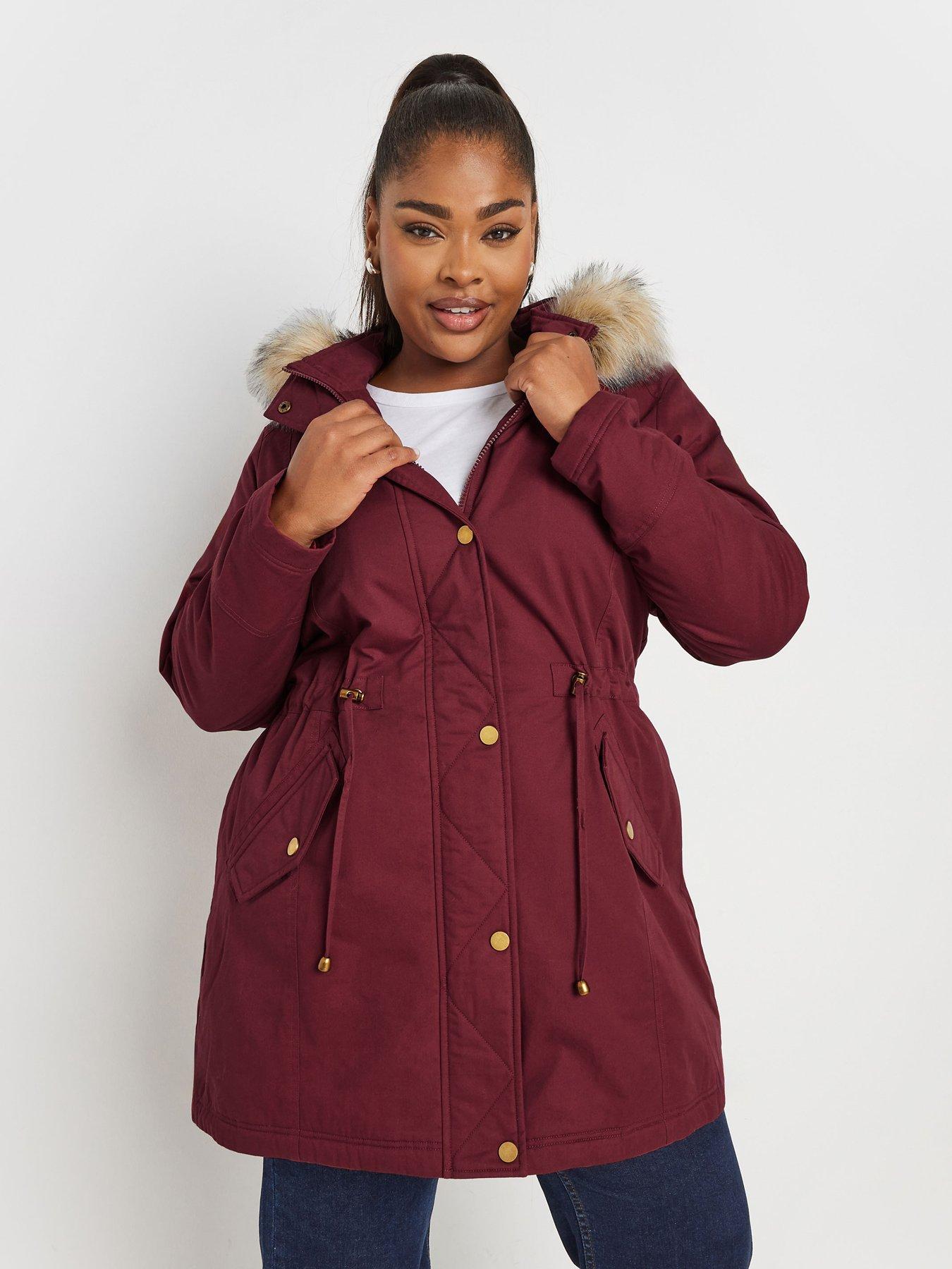 Plus size parka coats online