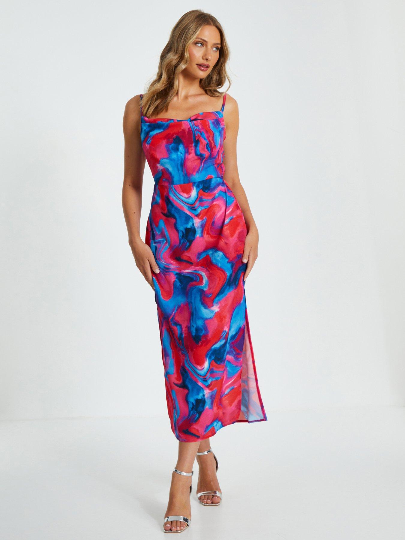 Chi Chi London Thais Layered Mesh Dress Berry Very