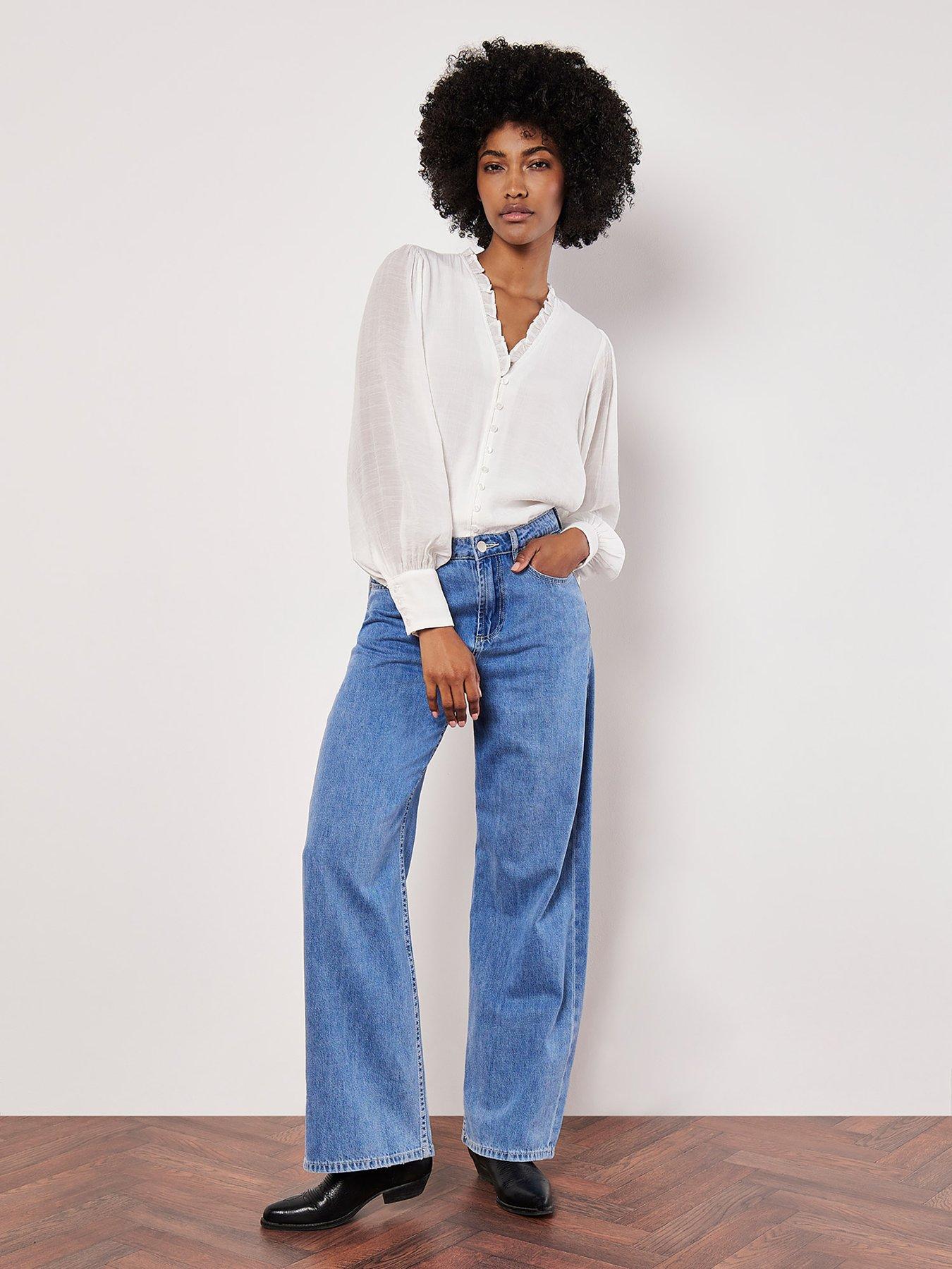 Image 4 of 4 of Apricot Ruffle Neck Button Through Blouse