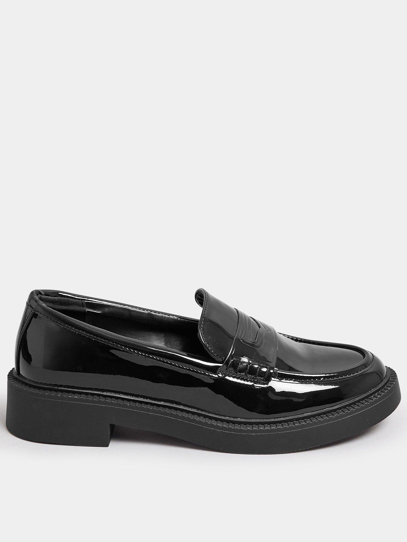undefined Wide Fit Saddle Patent Loafer - Black