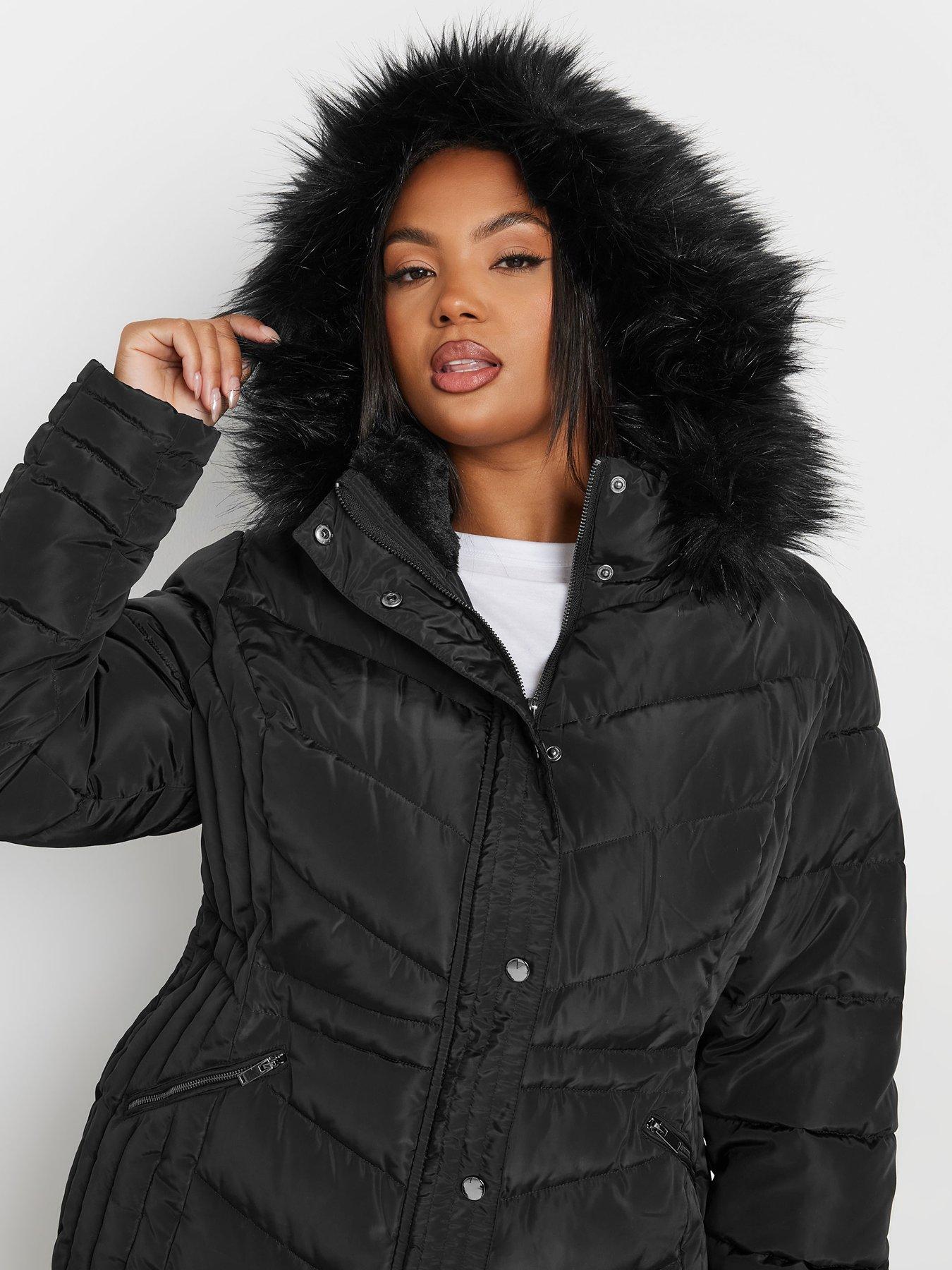 Petite hooded dip back padded coat hotsell