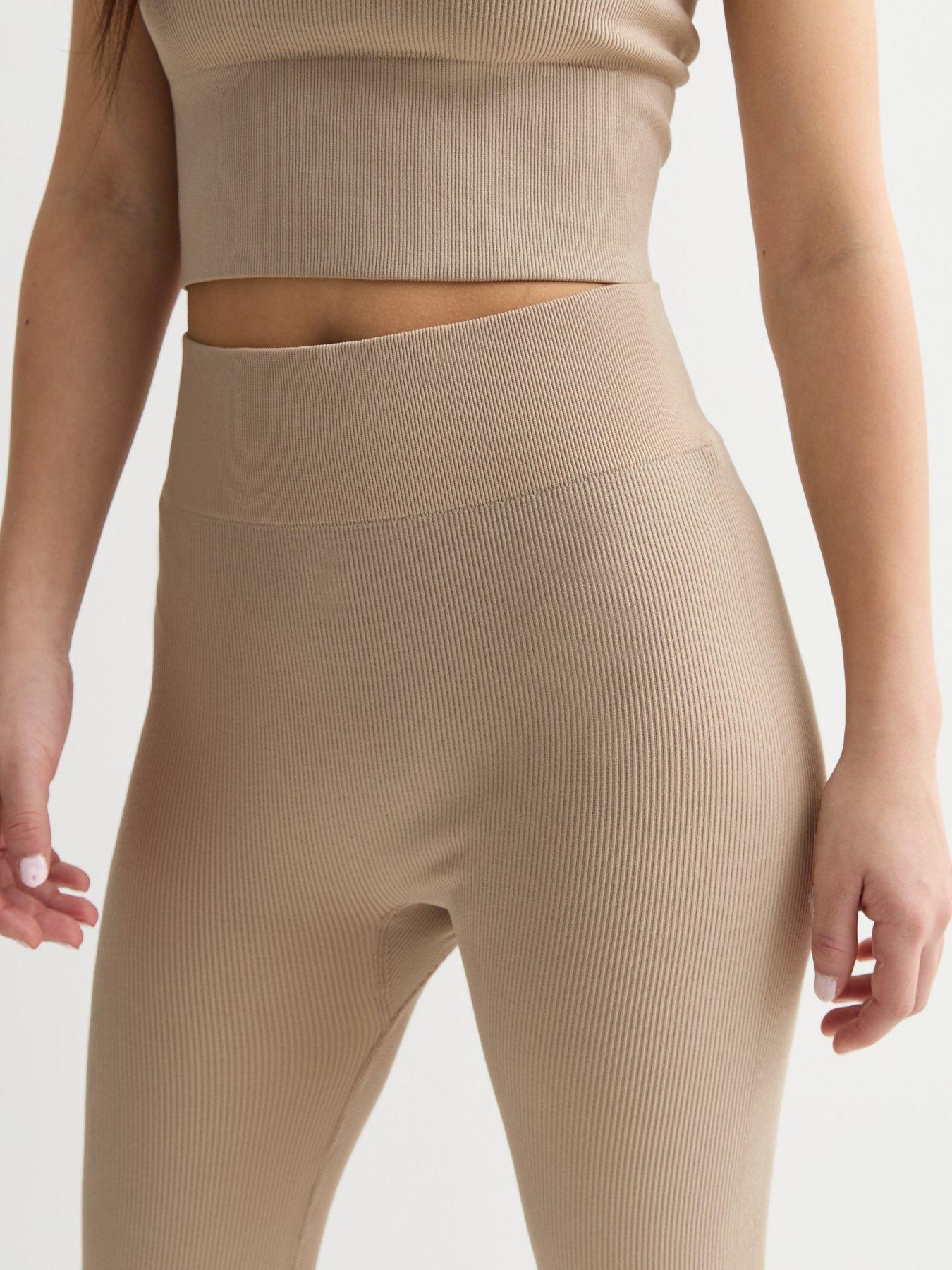 Image 4 of 4 of New Look 915 Girls Stone Ribbed High Waist Sports Leggings