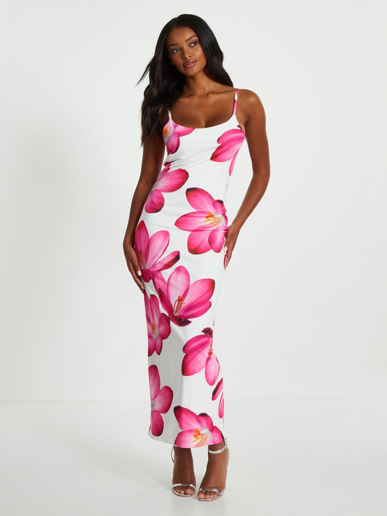 Floral print bodycon dress hotsell