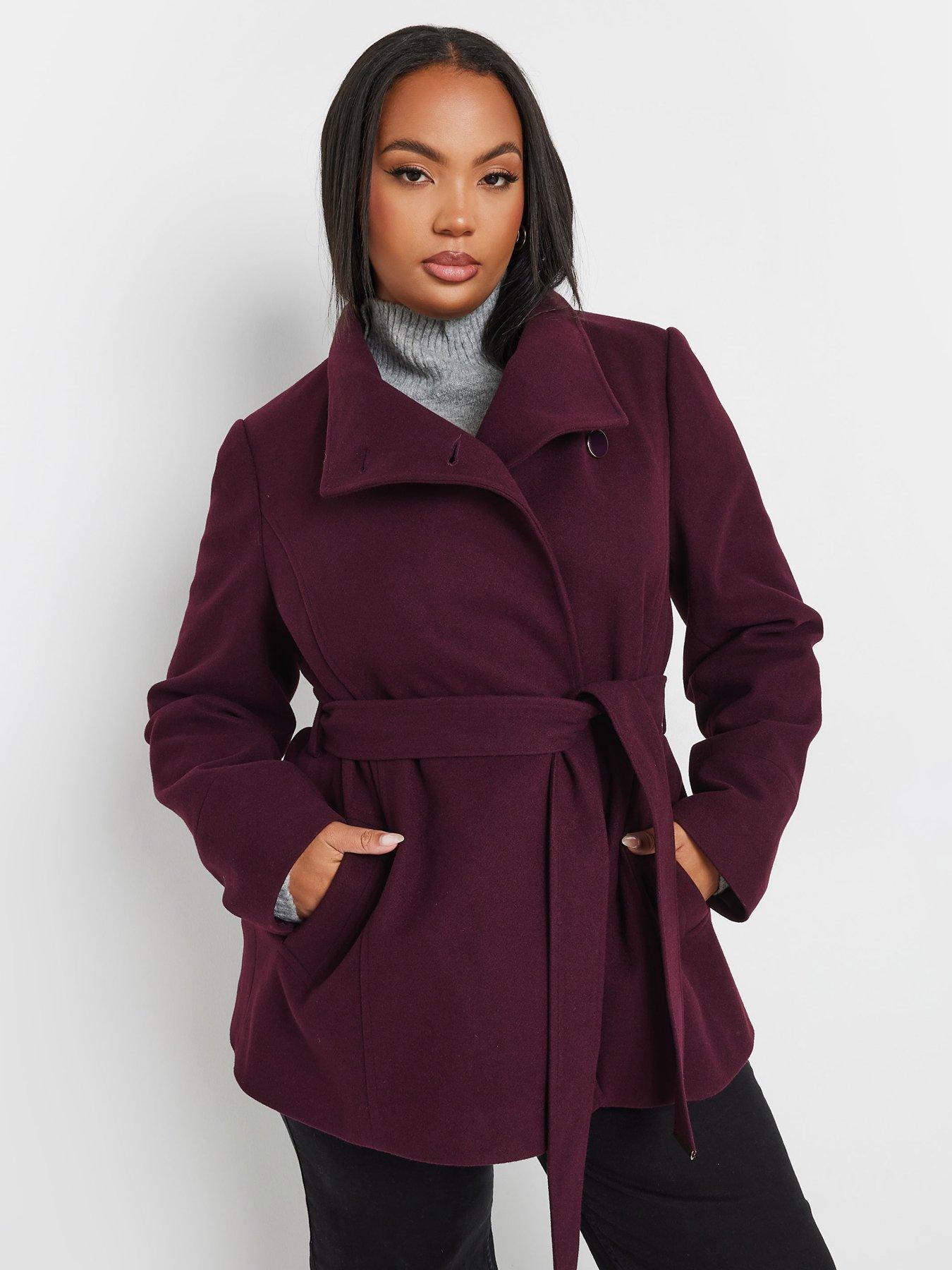 Long purple coat womens best sale