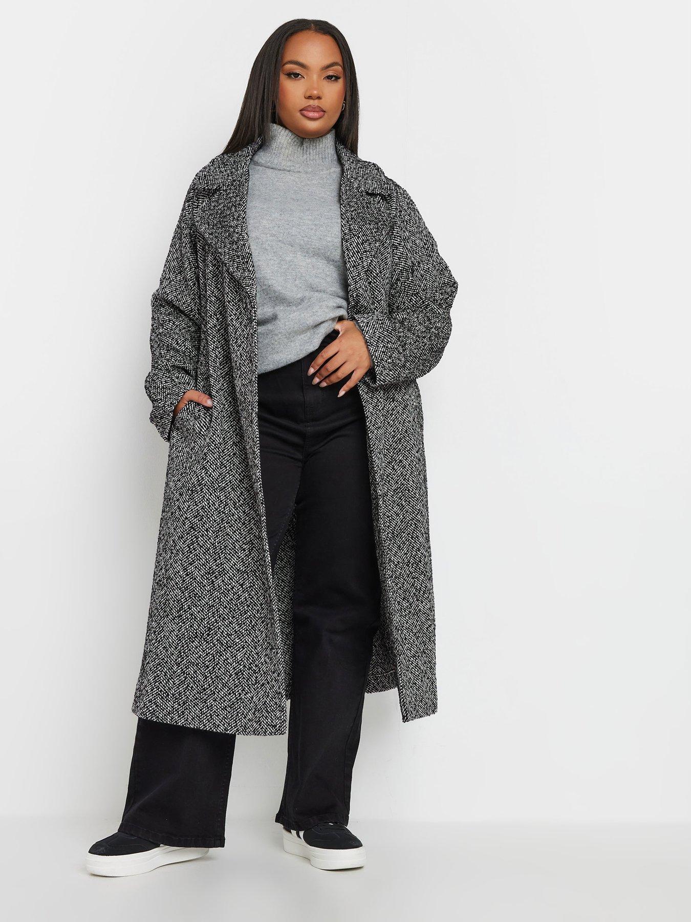 Image 1 of 4 of Yours Curve Maxi Wool Coat - Grey