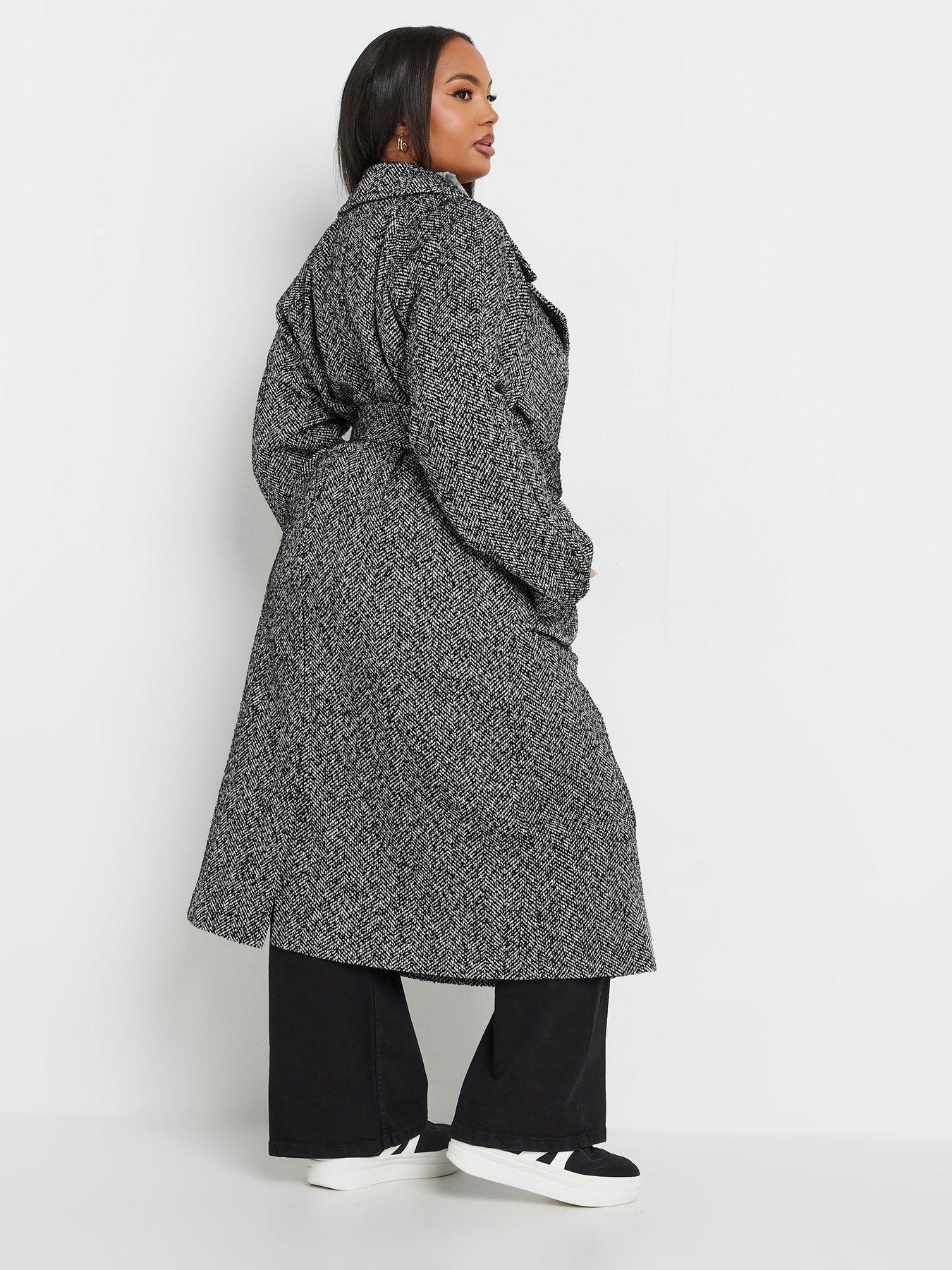 Image 2 of 4 of Yours Curve Maxi Wool Coat - Grey