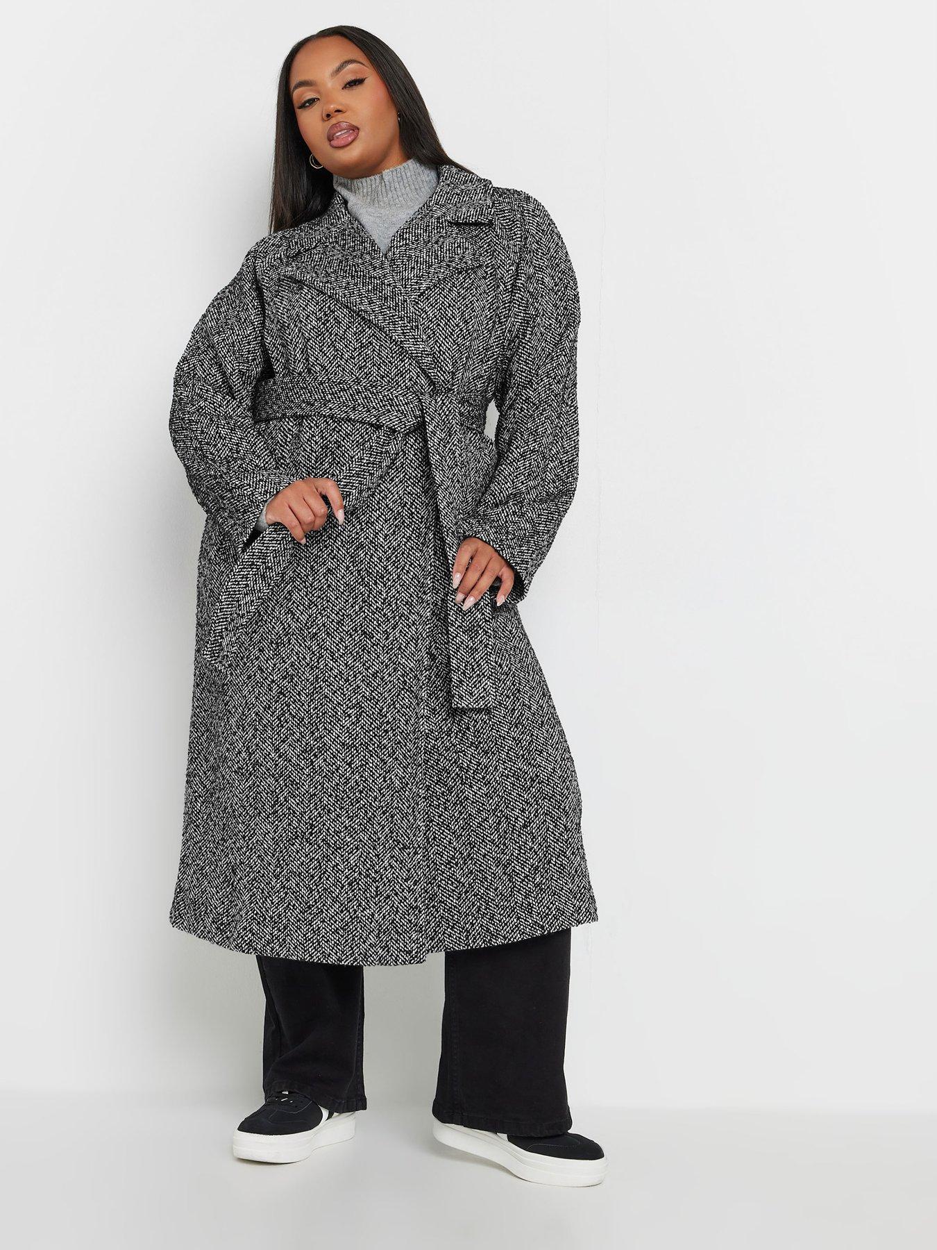 Image 3 of 4 of Yours Curve Maxi Wool Coat - Grey